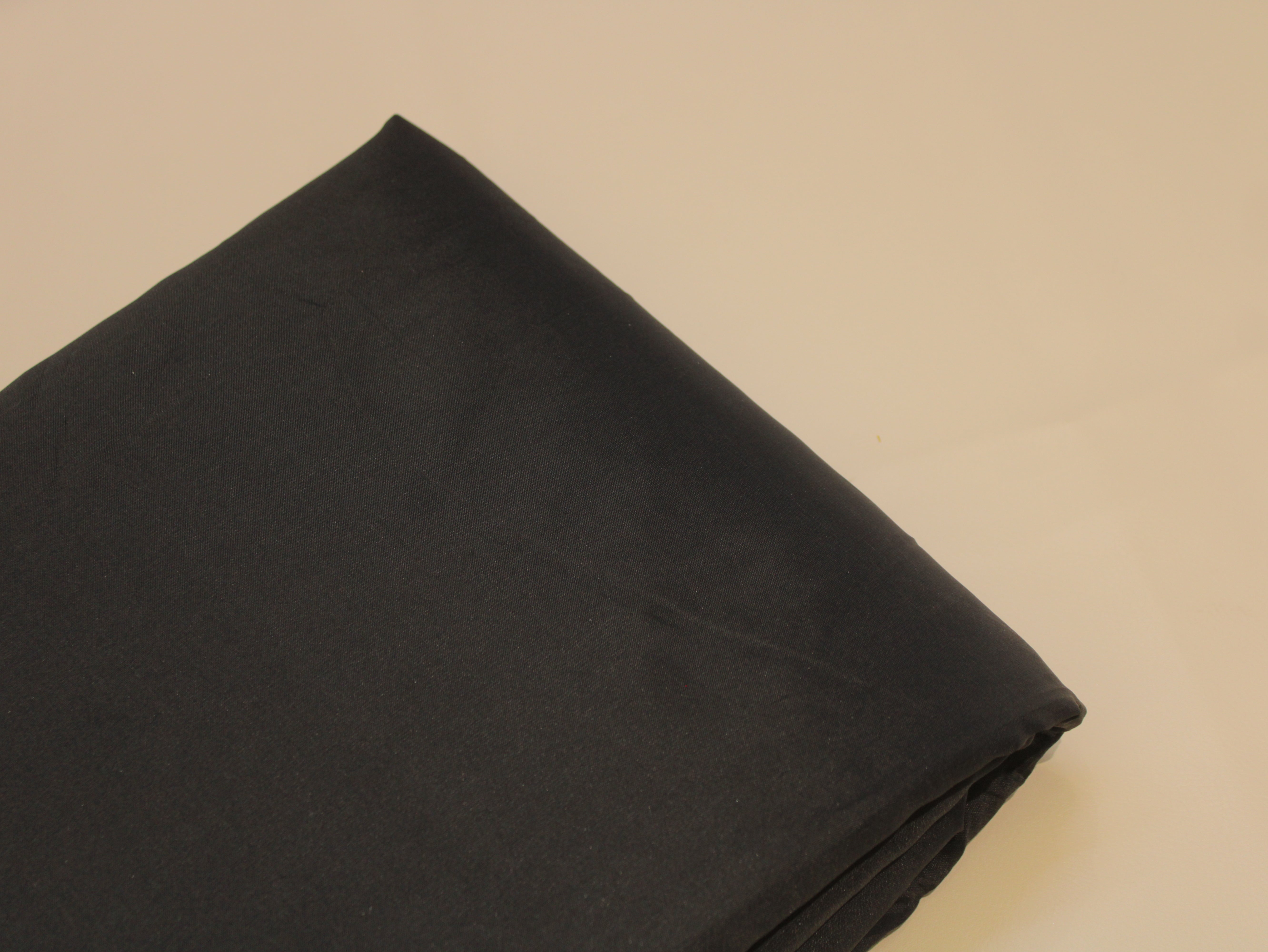 Taffeta Poly Silk Plain Dyed Fabric - Black