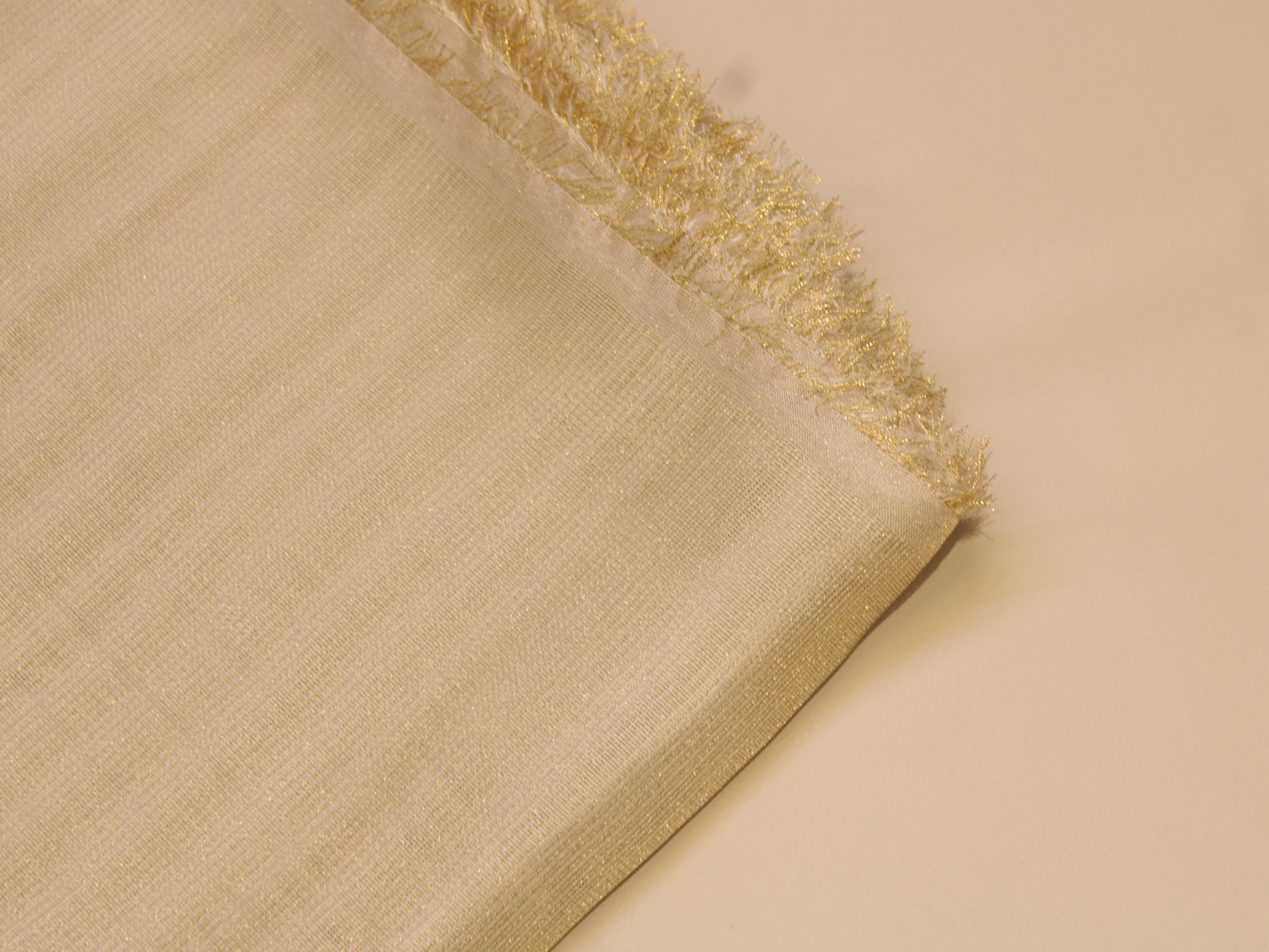 Plain Metallic Tissue Fabric with Jute Texture