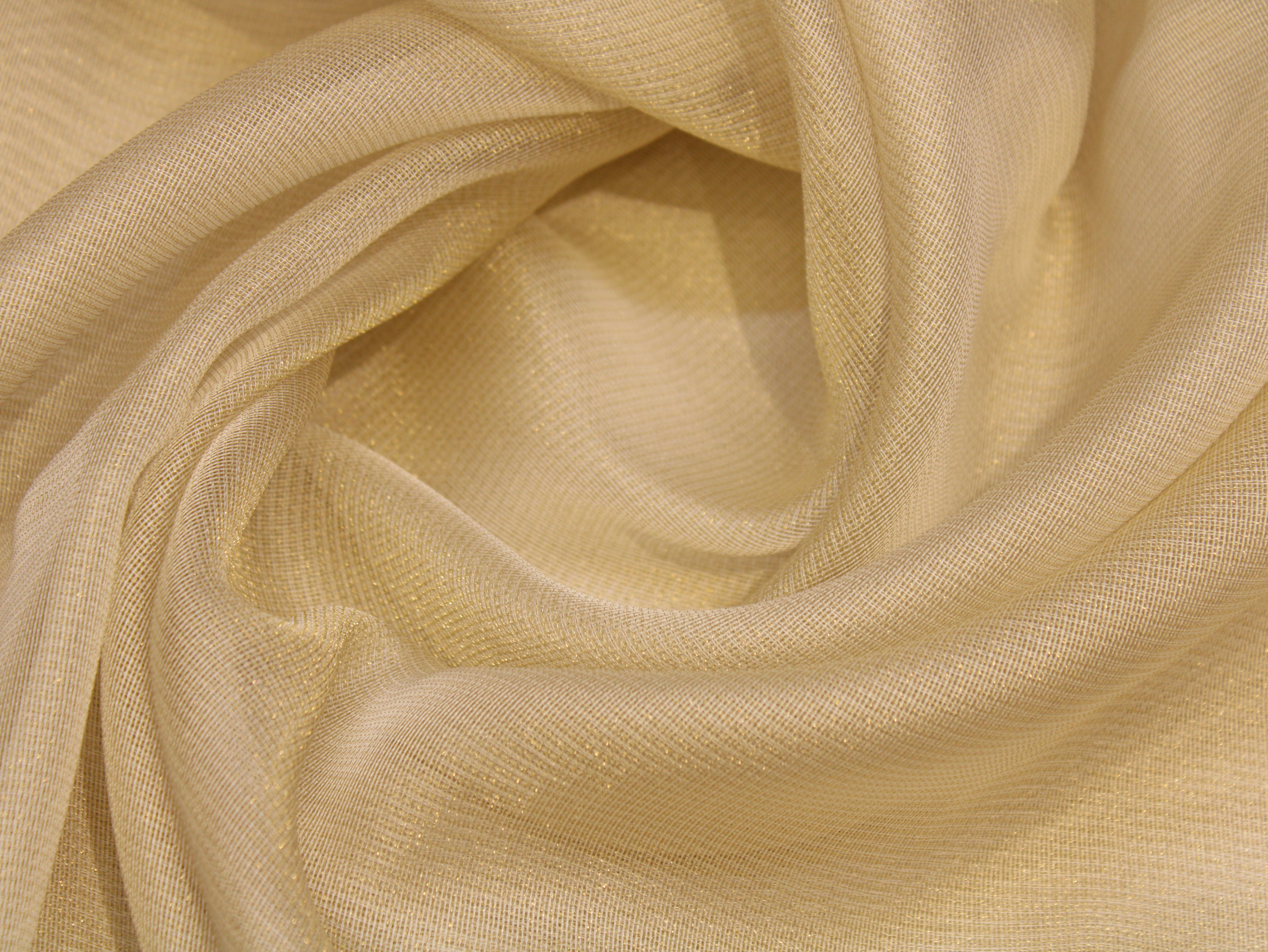Plain Metallic Tissue Fabric with Jute Texture