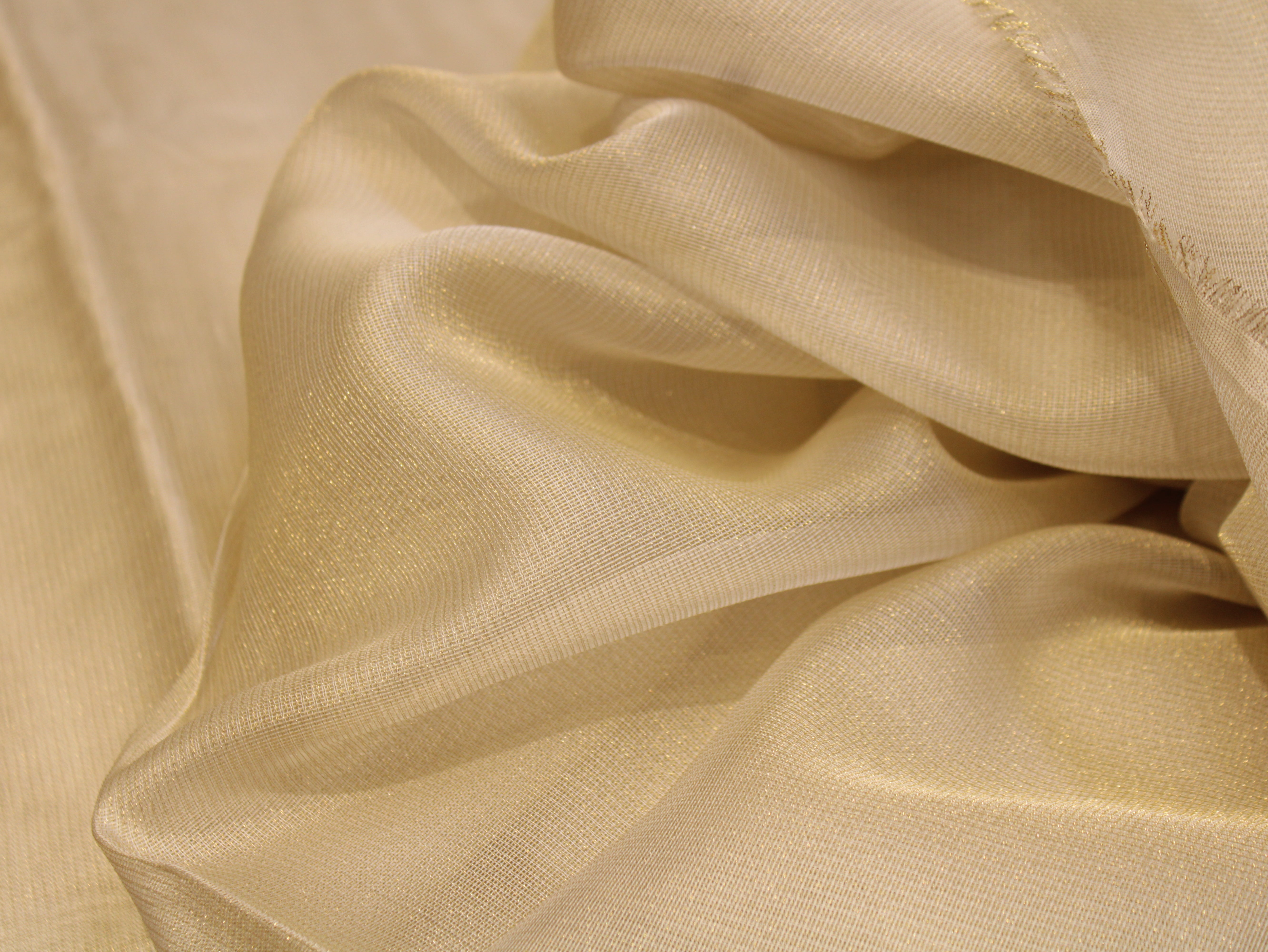 Plain Metallic Tissue Fabric with Jute Texture