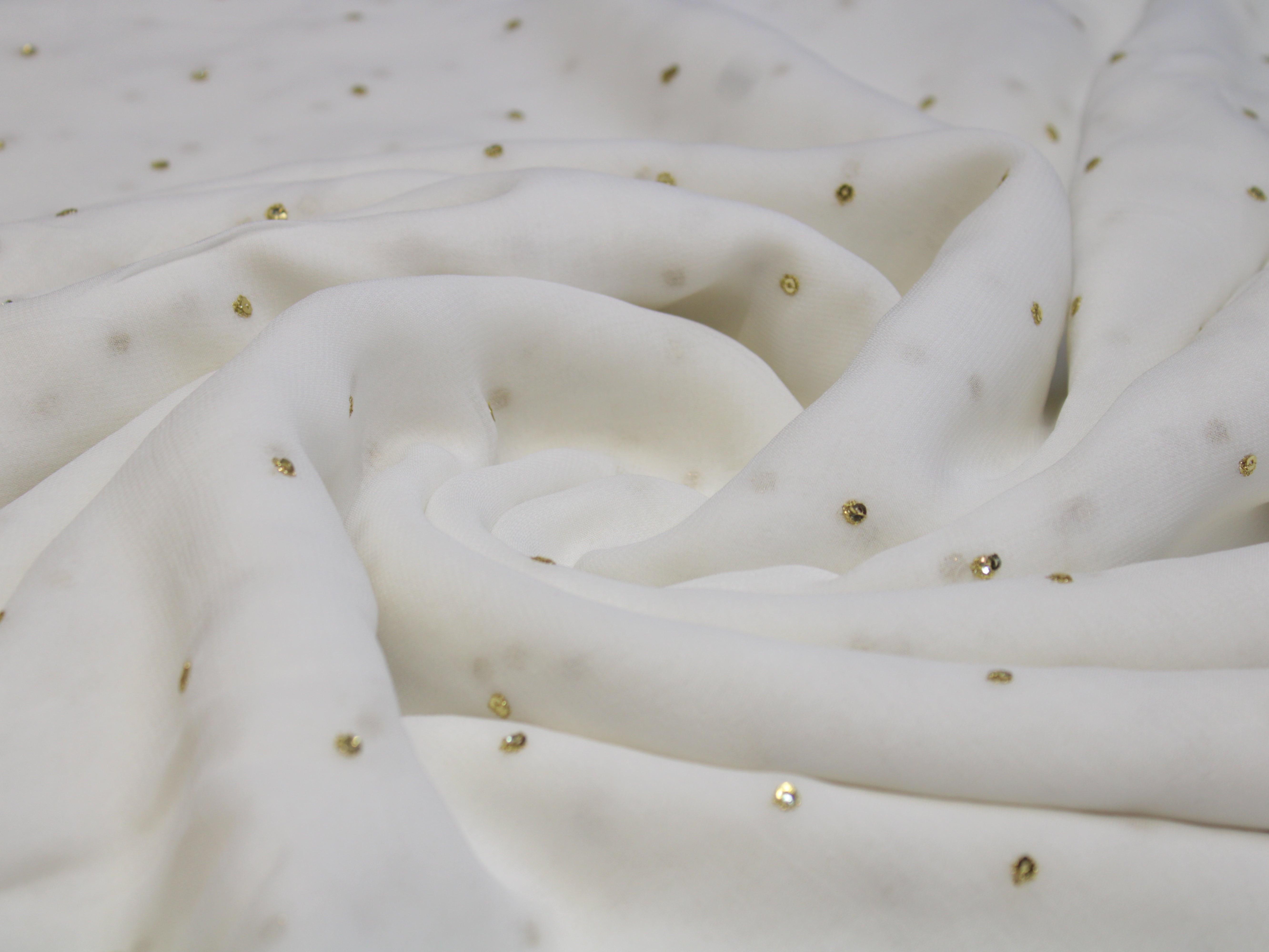 Dyeable Bemberg Georgette Fabric with Sequin Buti Work