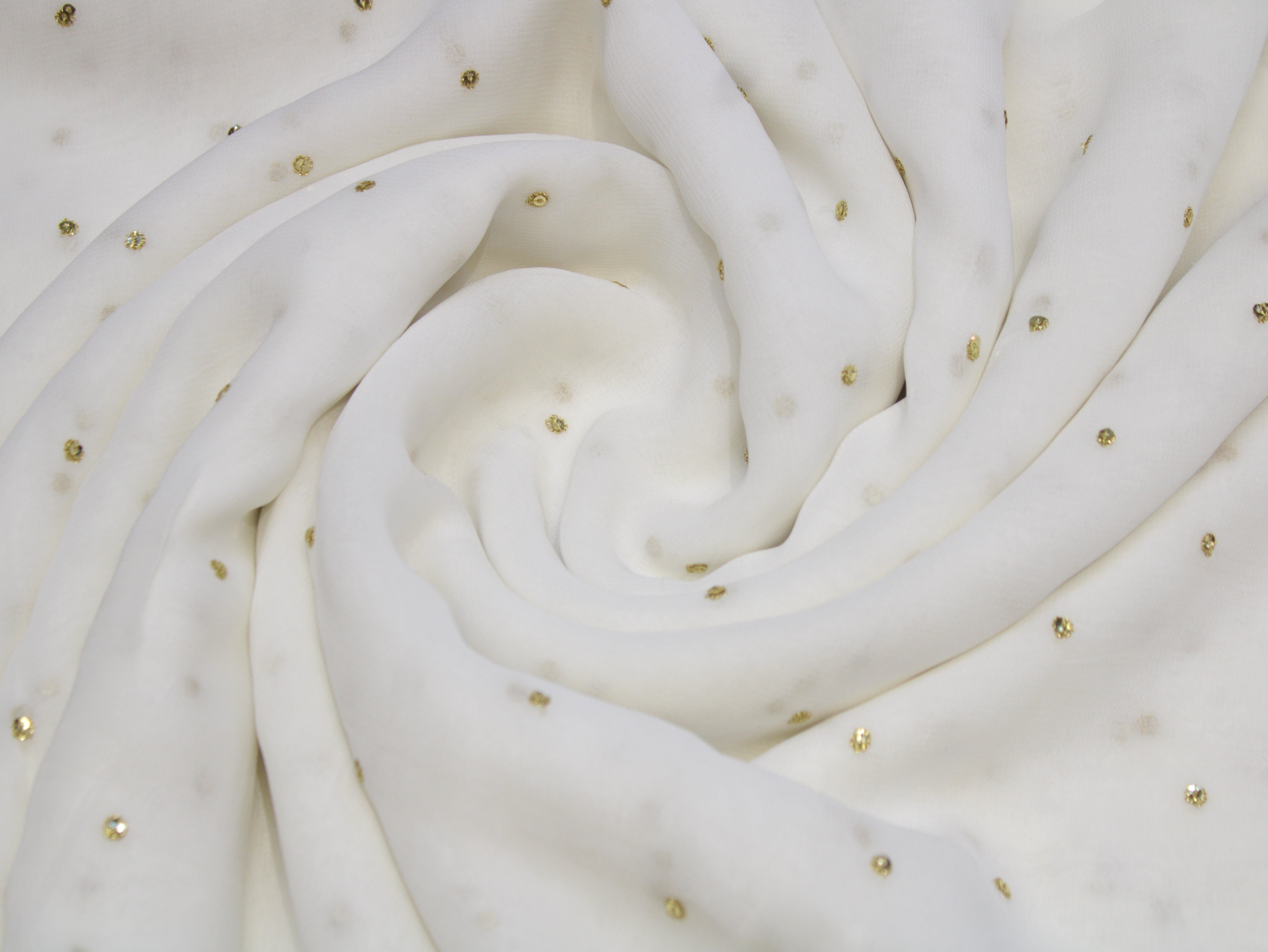 Dyeable Bemberg Georgette Fabric with Sequin Buti Work