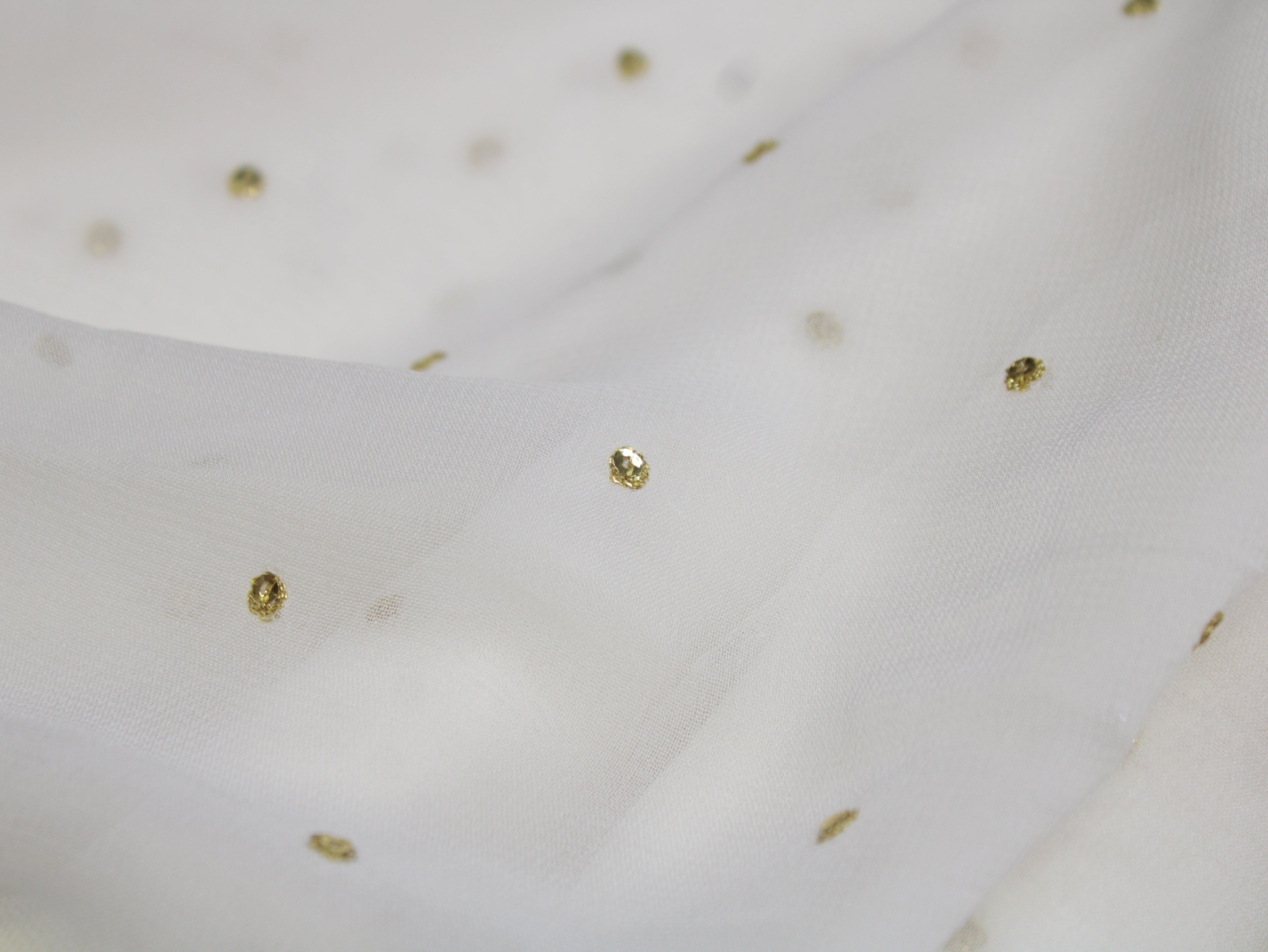 Dyeable Bemberg Georgette Fabric with Sequin Buti Work