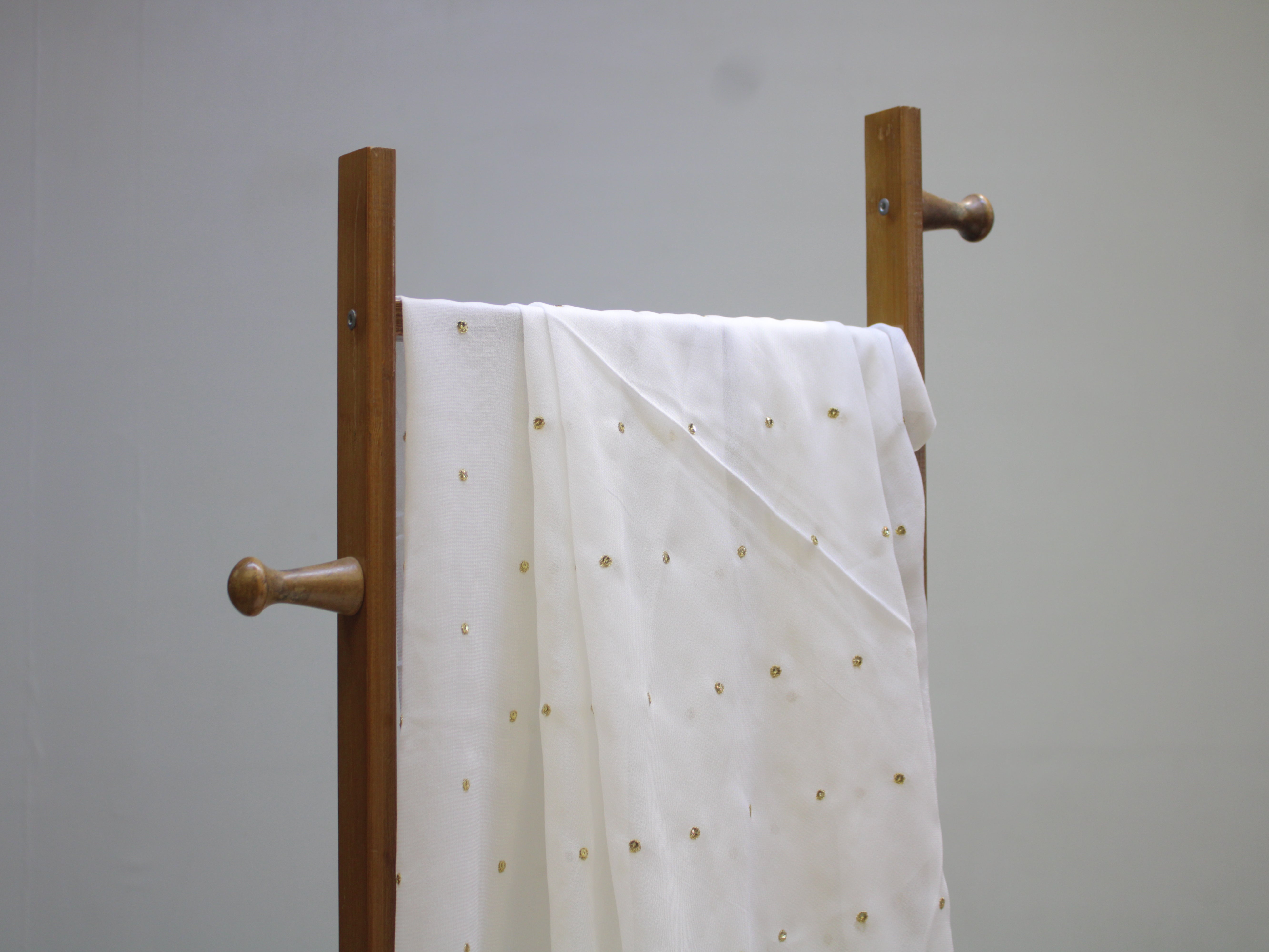 Dyeable Bemberg Georgette Fabric with Sequin Buti Work