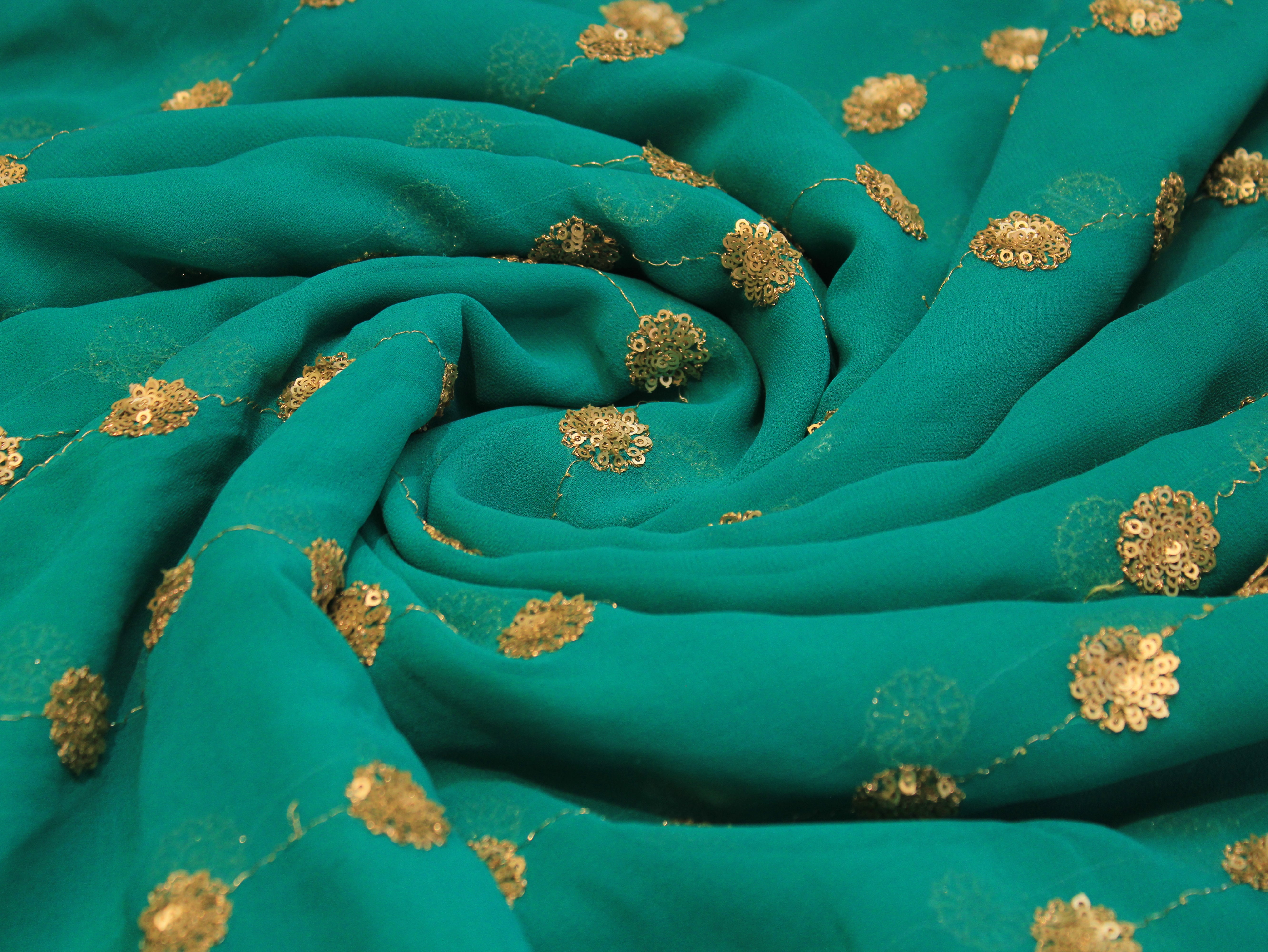 Fox Georgette Sequin Buti Fabric