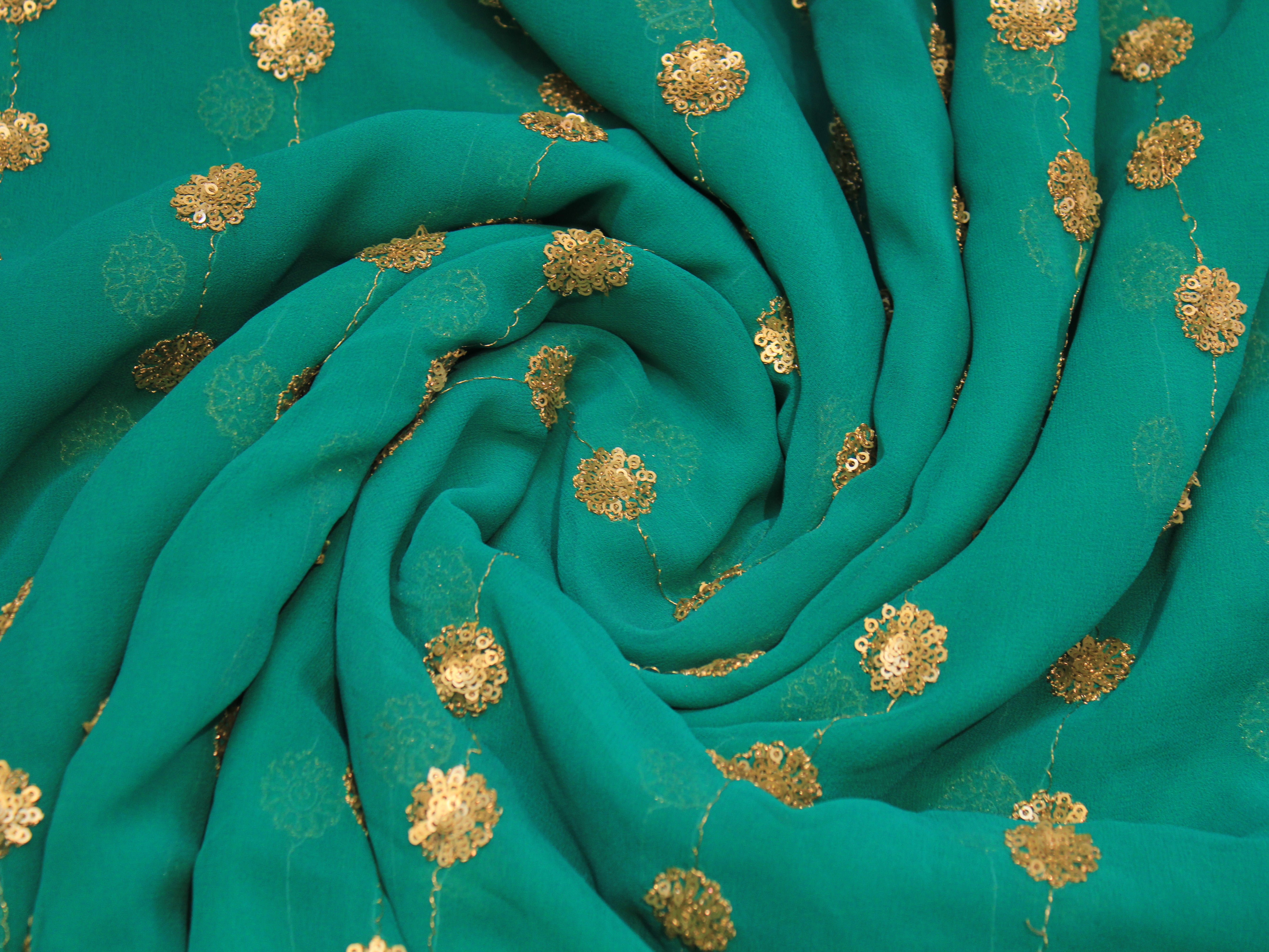 Fox Georgette Sequin Buti Fabric