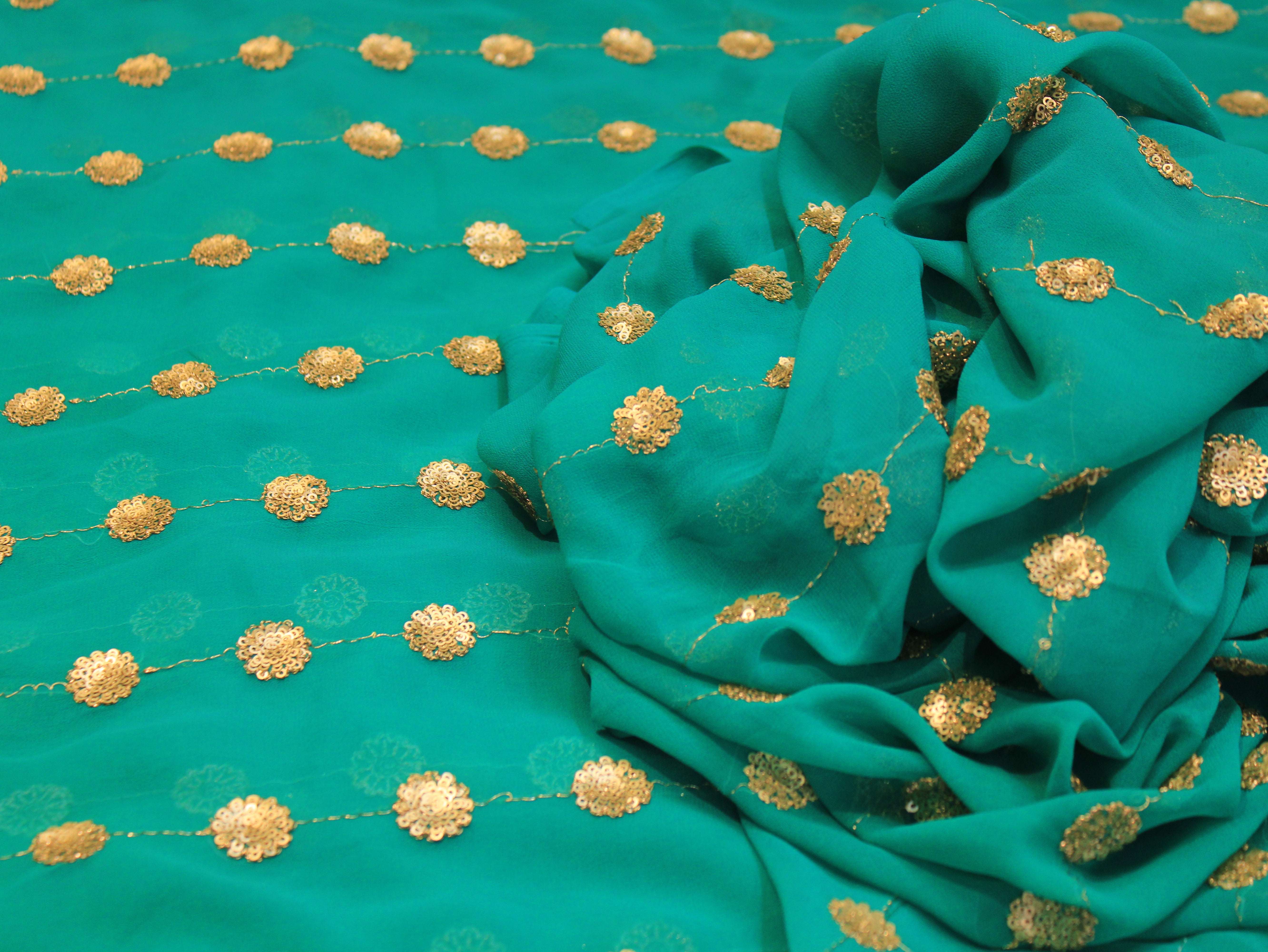 Fox Georgette Sequin Buti Fabric