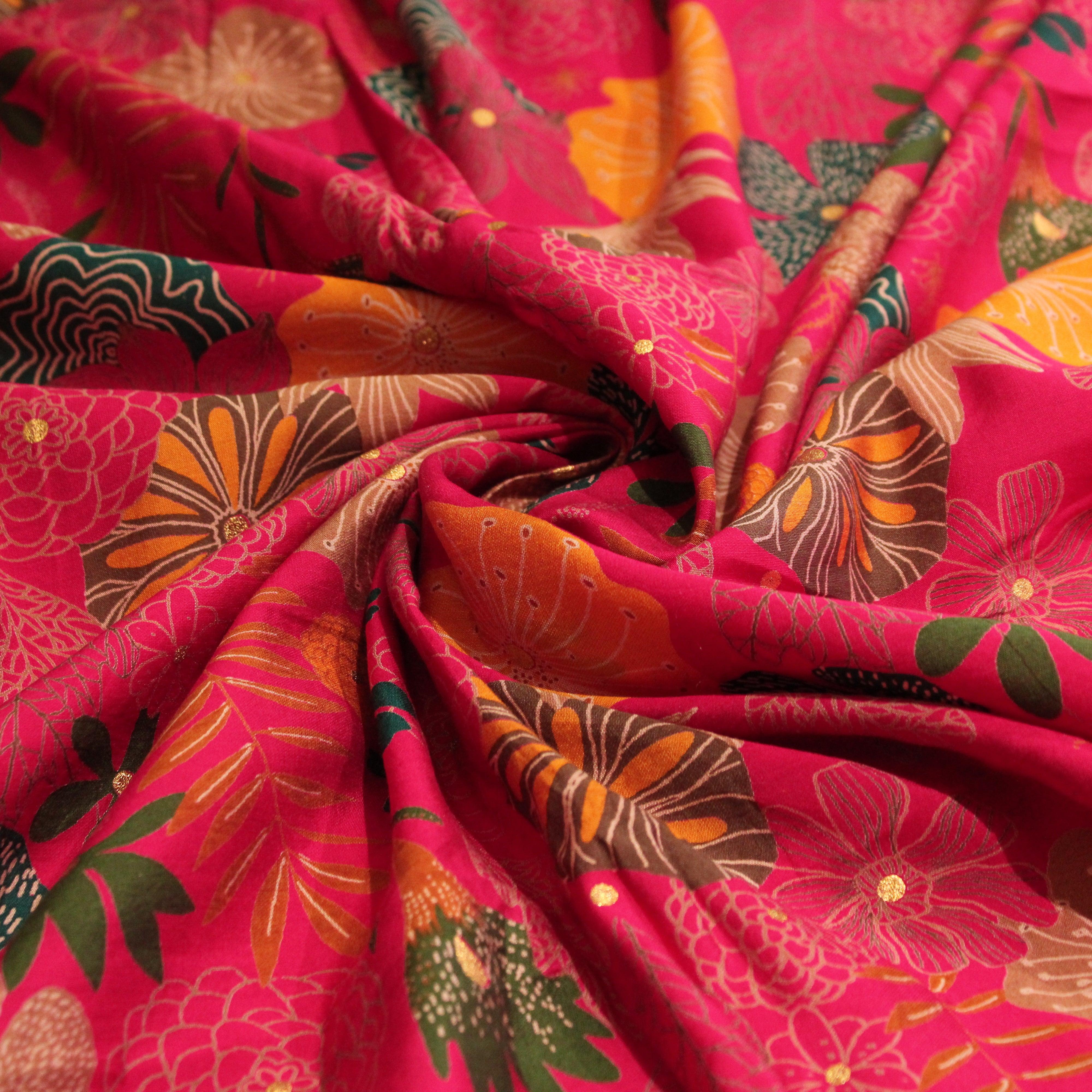 Loud : Digital Print Muslin Silk Fabric - M'Foks