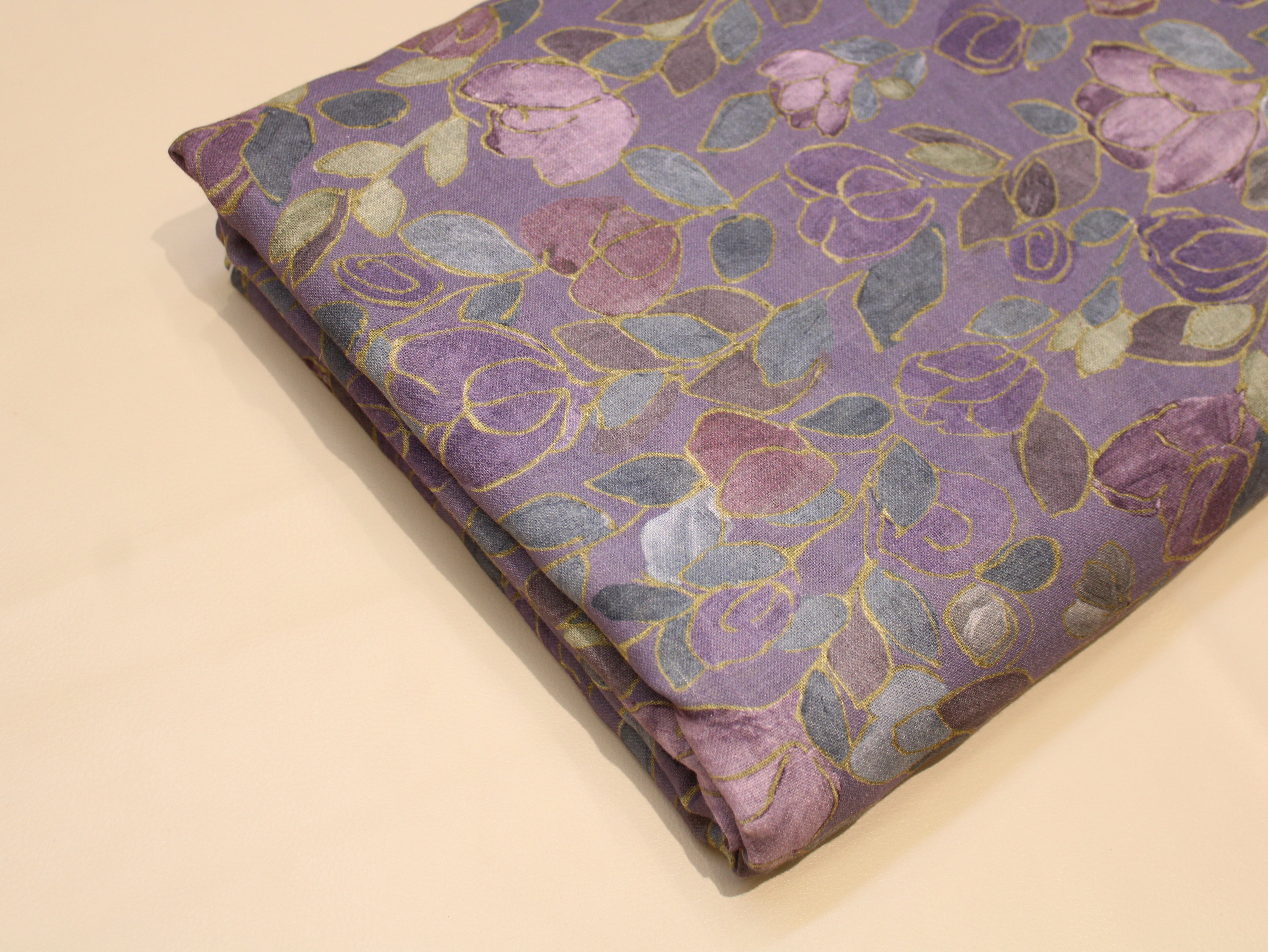 Linen-Textured Slub Cotton Digital Printed Fabric