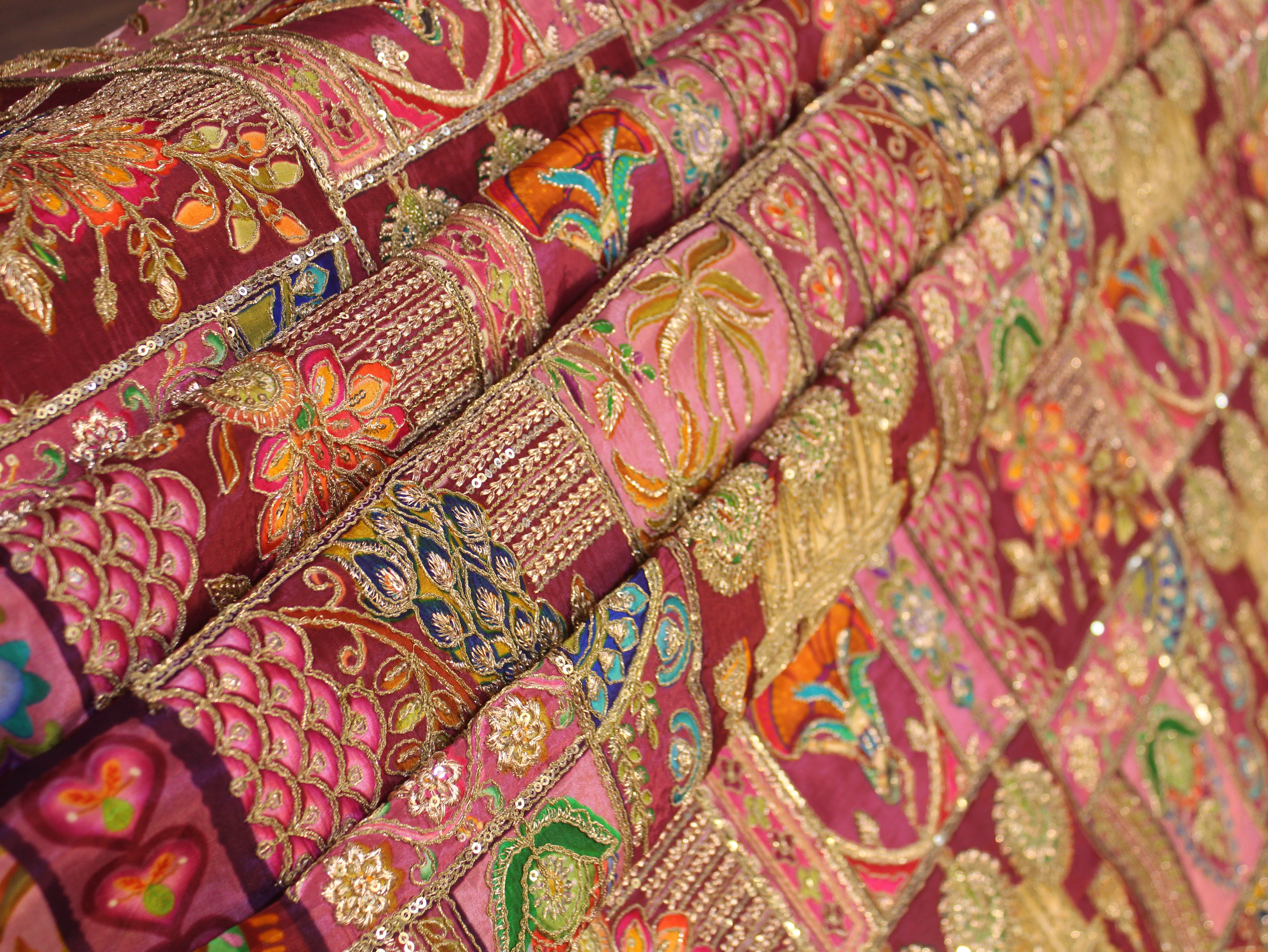 Natural Crepe Position Cording Work Fabric | 44 Inch