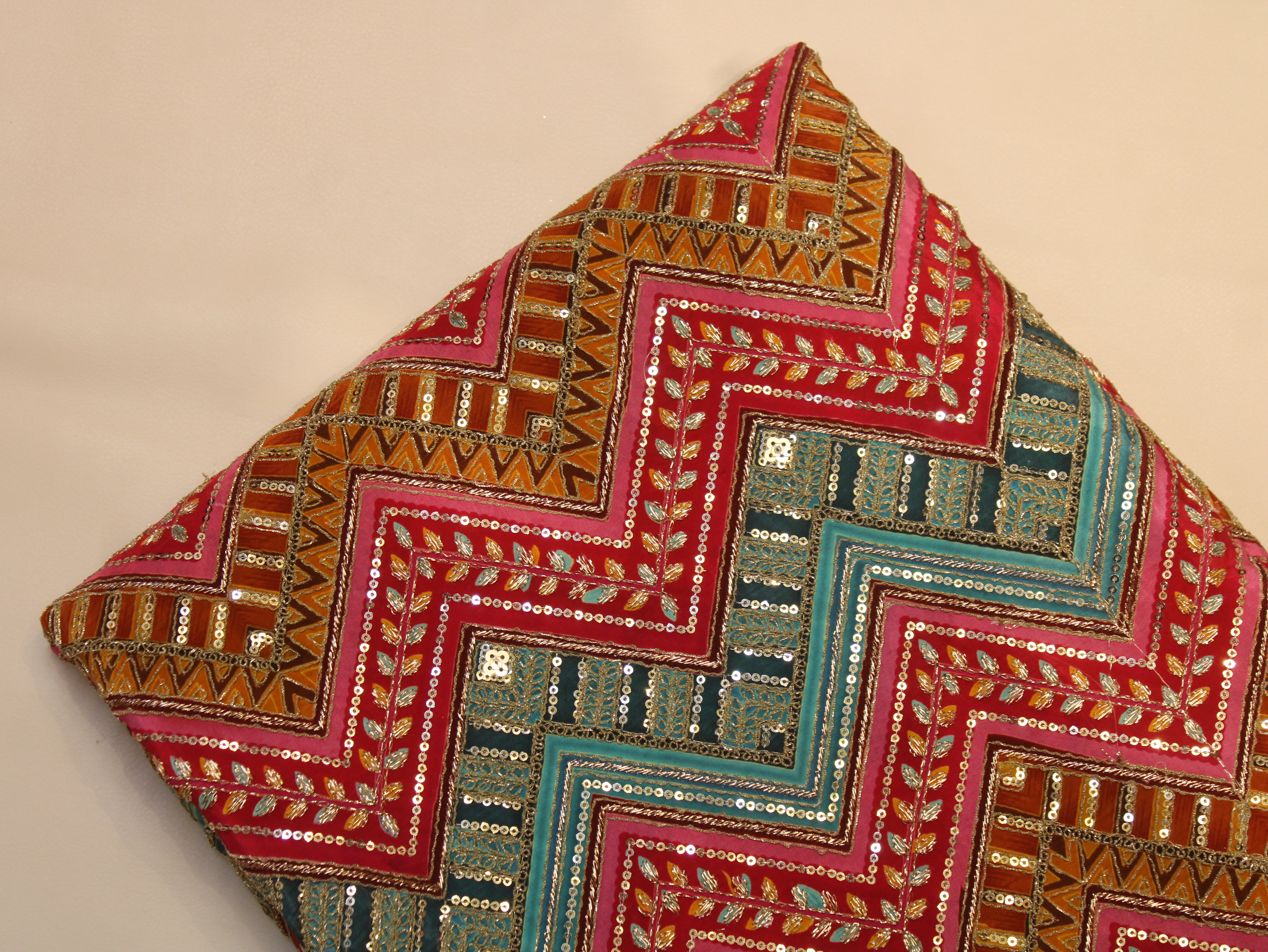 Natural Crepe Position Cording Work Fabric | 44 Inch
