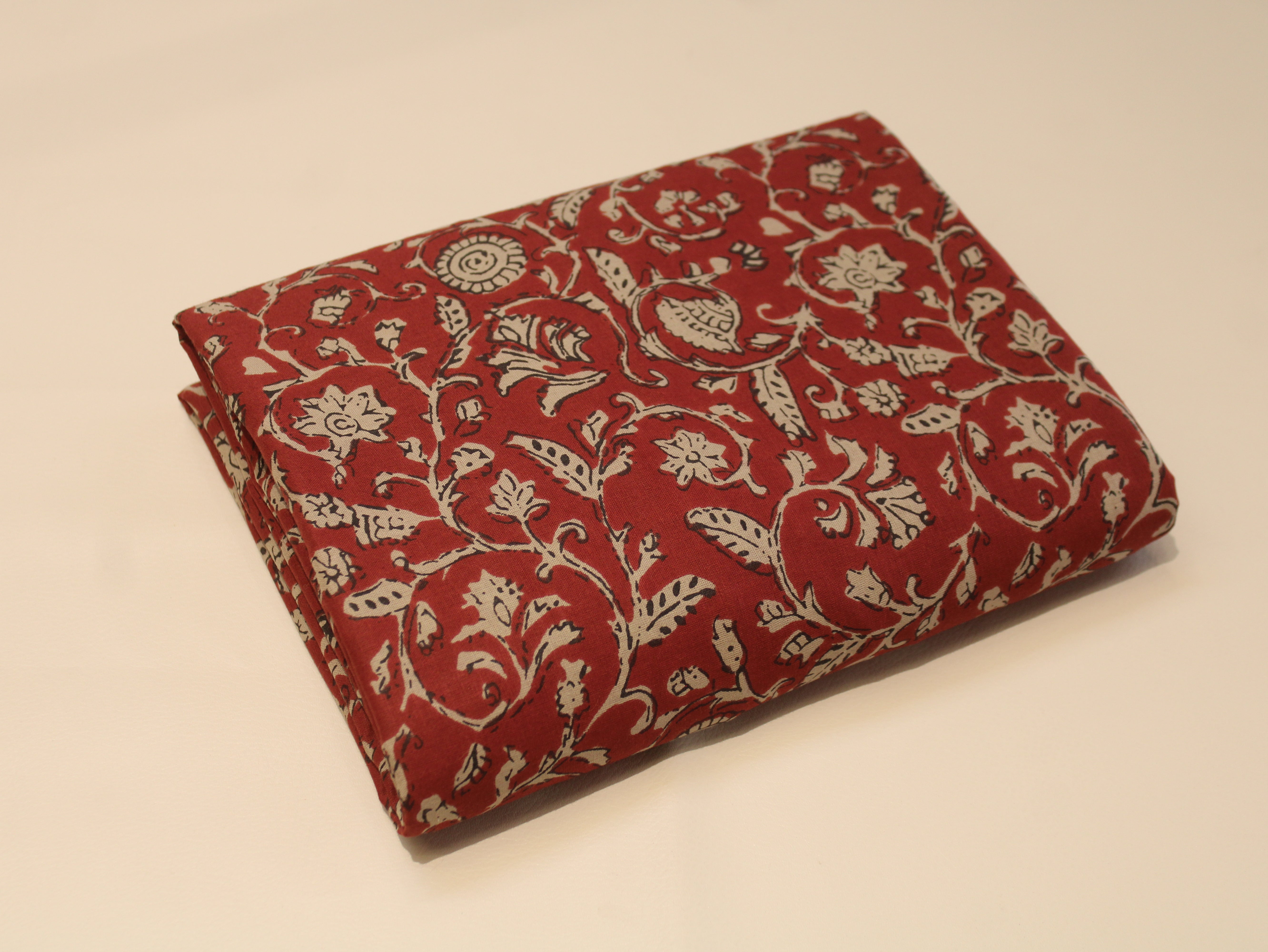 Pure Cotton Cambric Printed Fabric | 44 Inch | 60×60 Count | Rust Orange