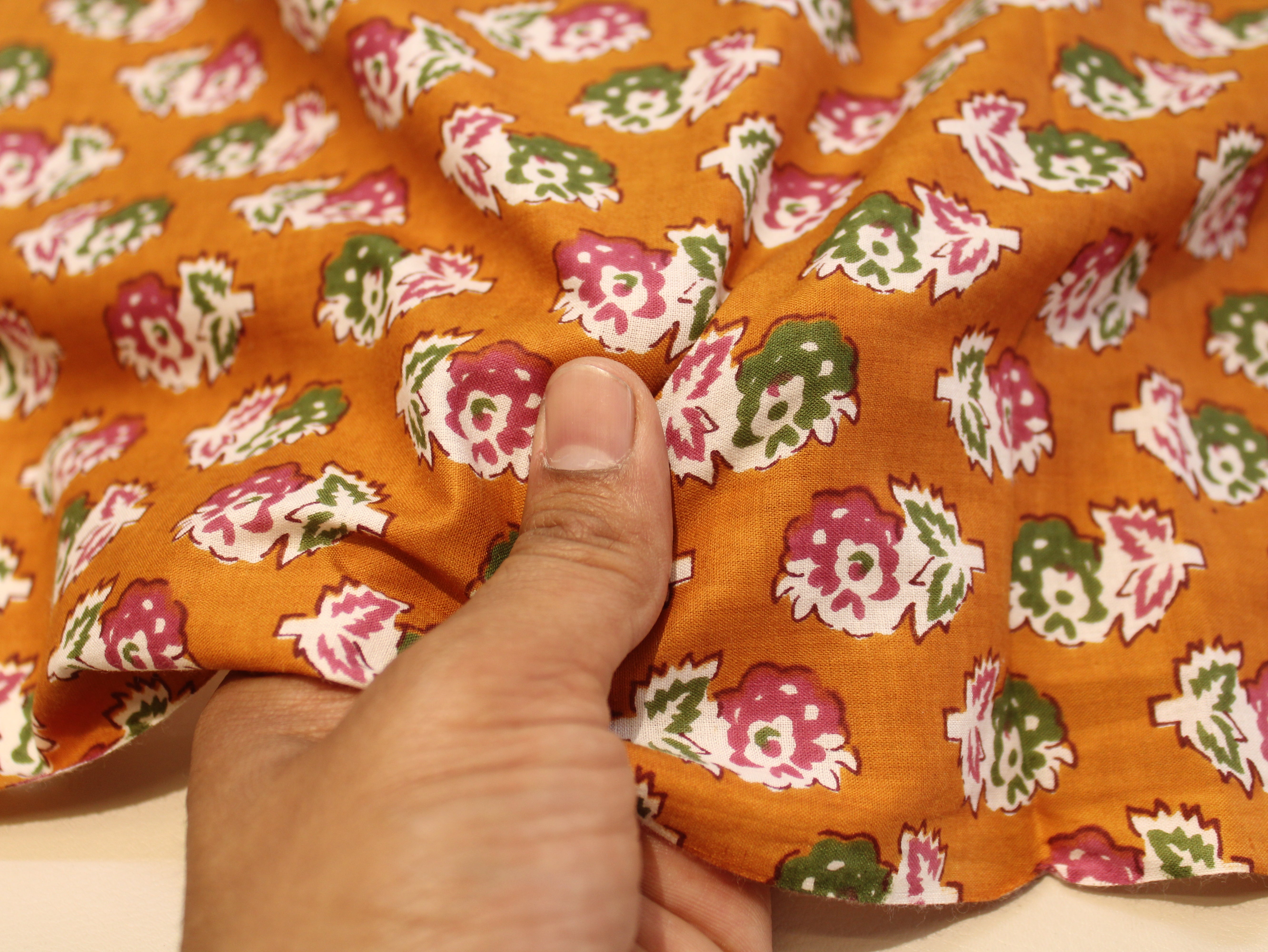 Pure Cotton Cambric Printed Fabric | 44 Inch | 60×60 Count | Mango