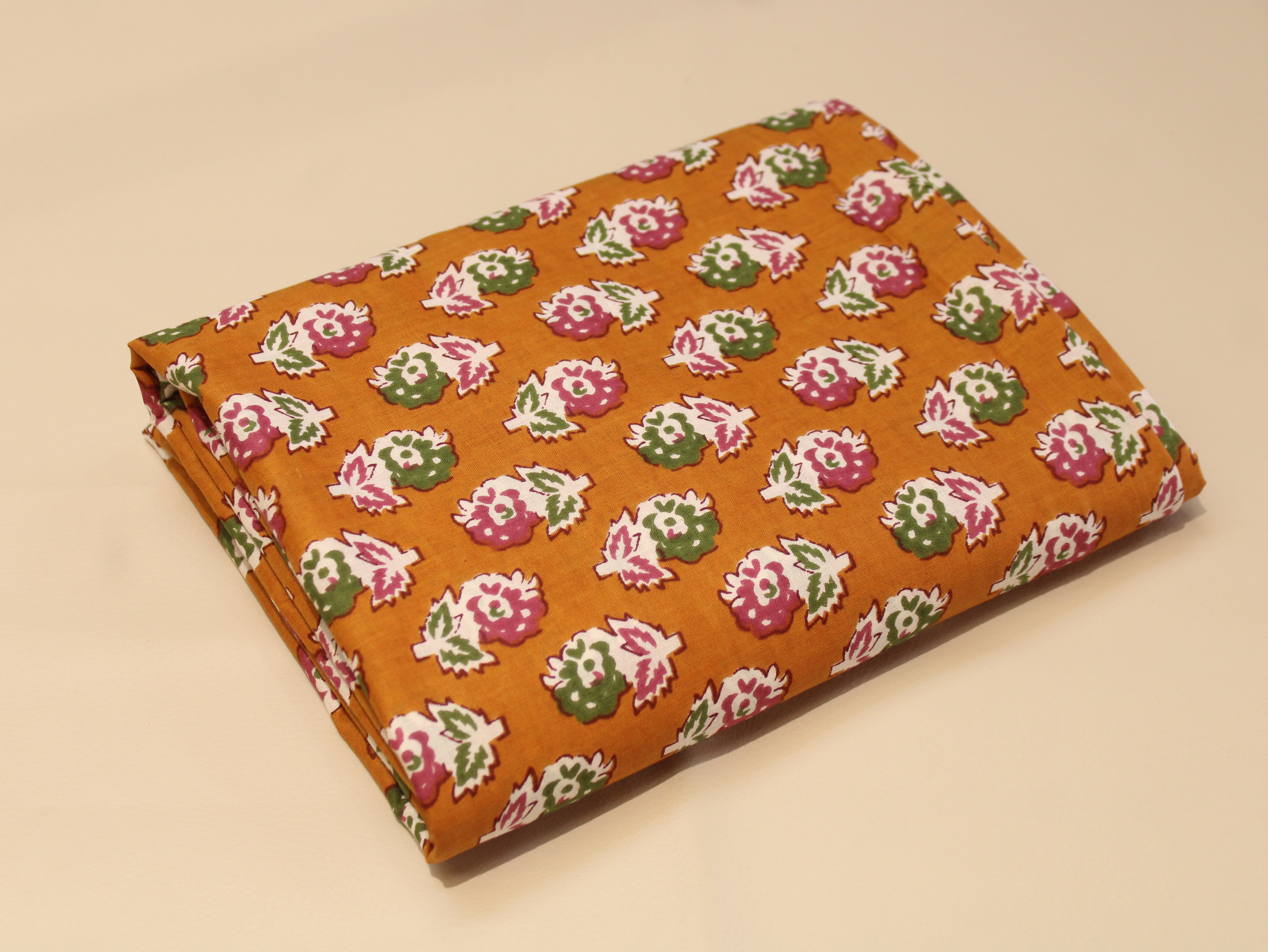 Pure Cotton Cambric Printed Fabric | 44 Inch | 60×60 Count | Mango