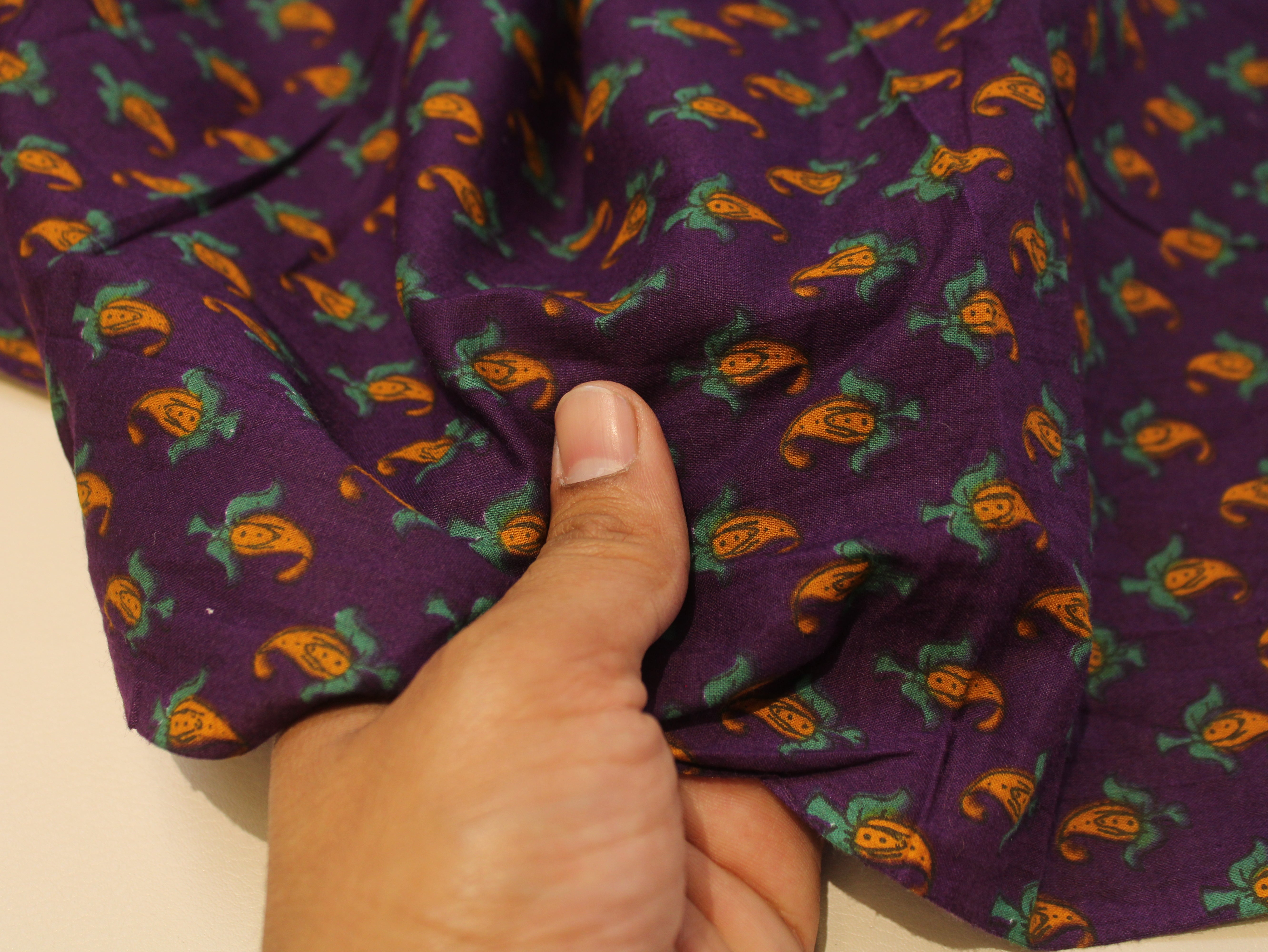 Pure Cotton Cambric Printed Fabric | 44 Inch | 60×60 Count | Purple