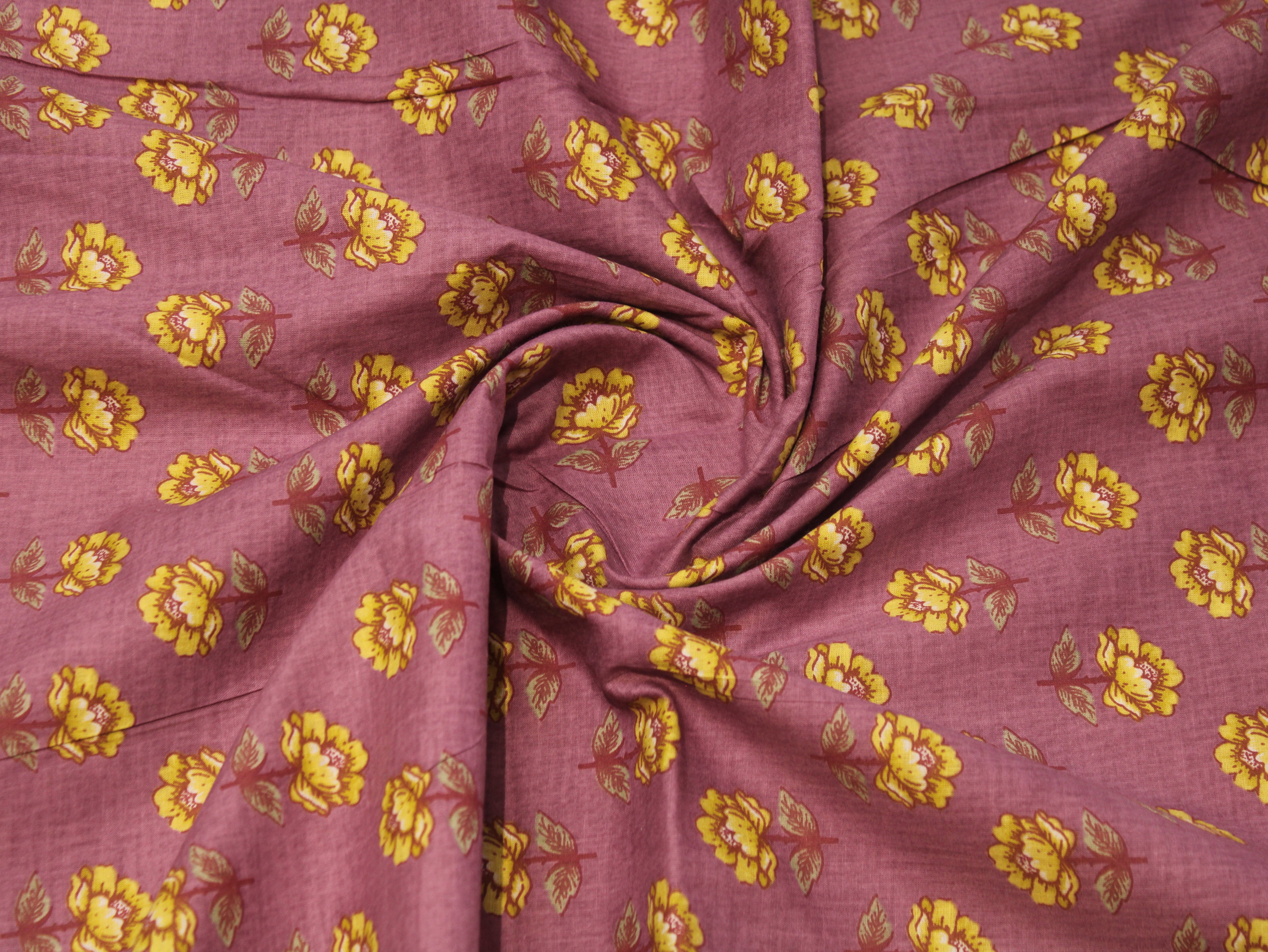 Pure Cotton Cambric Printed Fabric | 44 Inch | 60×60 Count | Onion