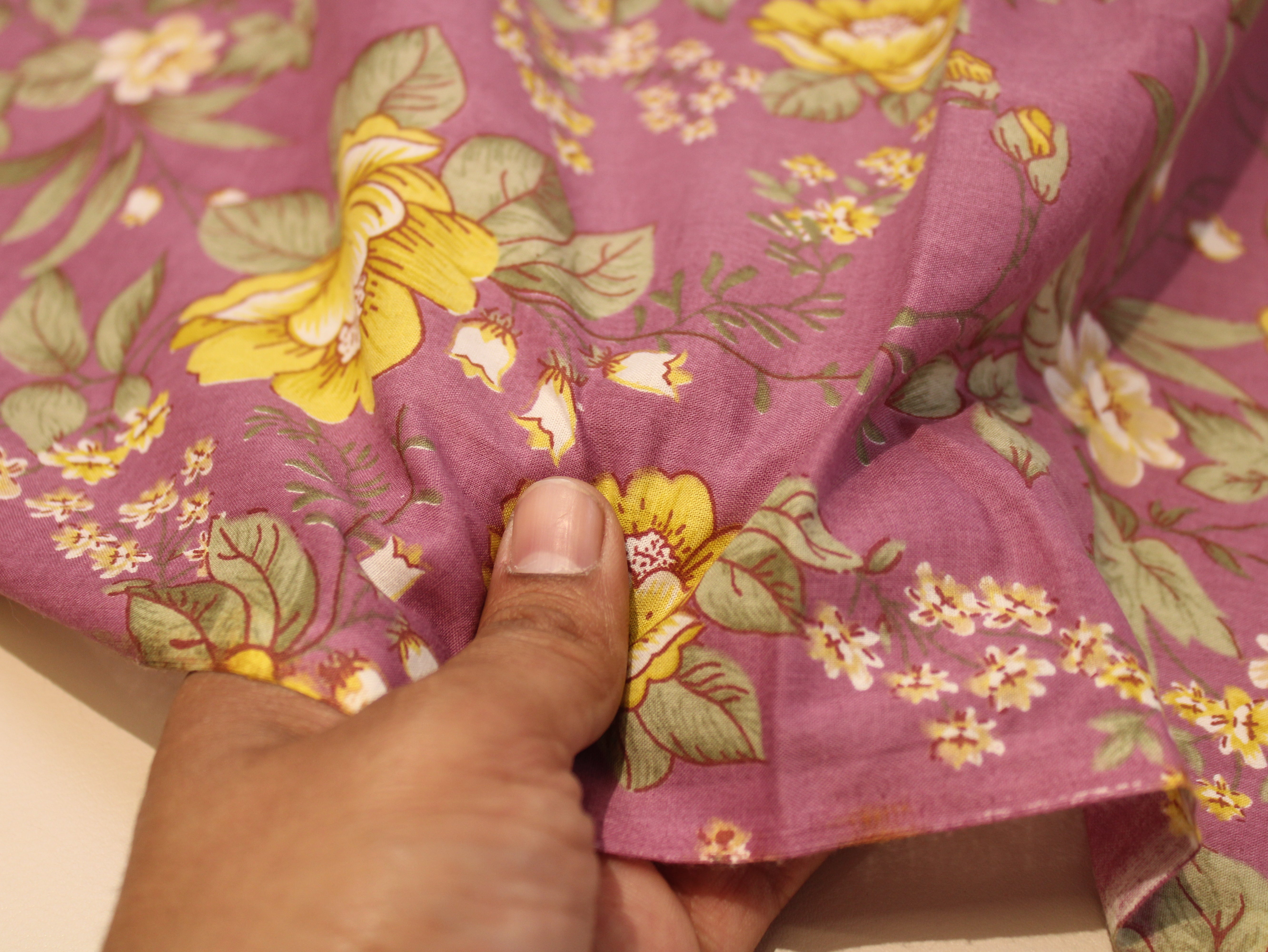 Pure Cotton Cambric Printed Fabric | 44 Inch | 60×60 Count | Onion