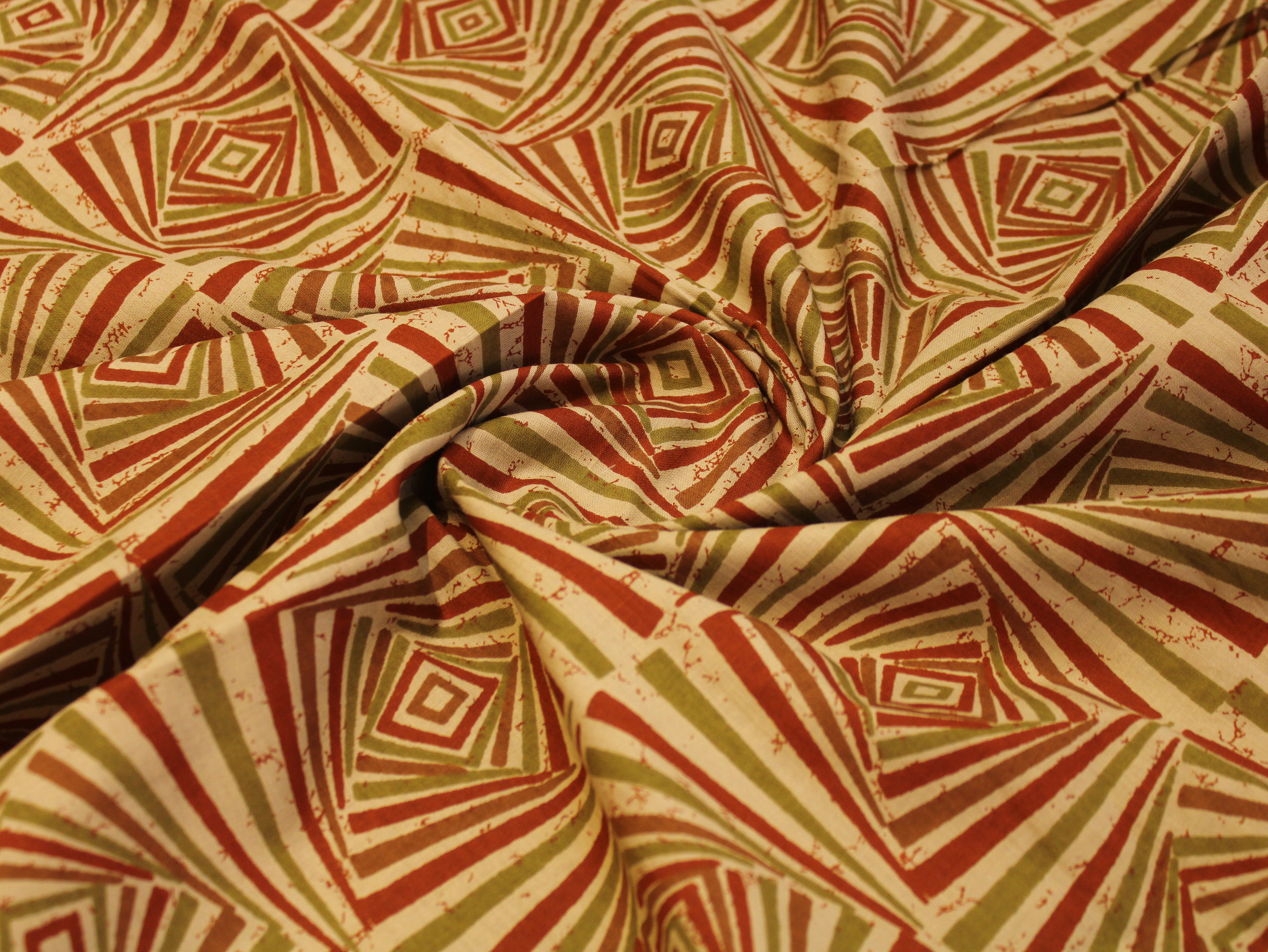 Pure Cotton Cambric Printed Fabric | 44 Inch | 60×60 Count | Orange