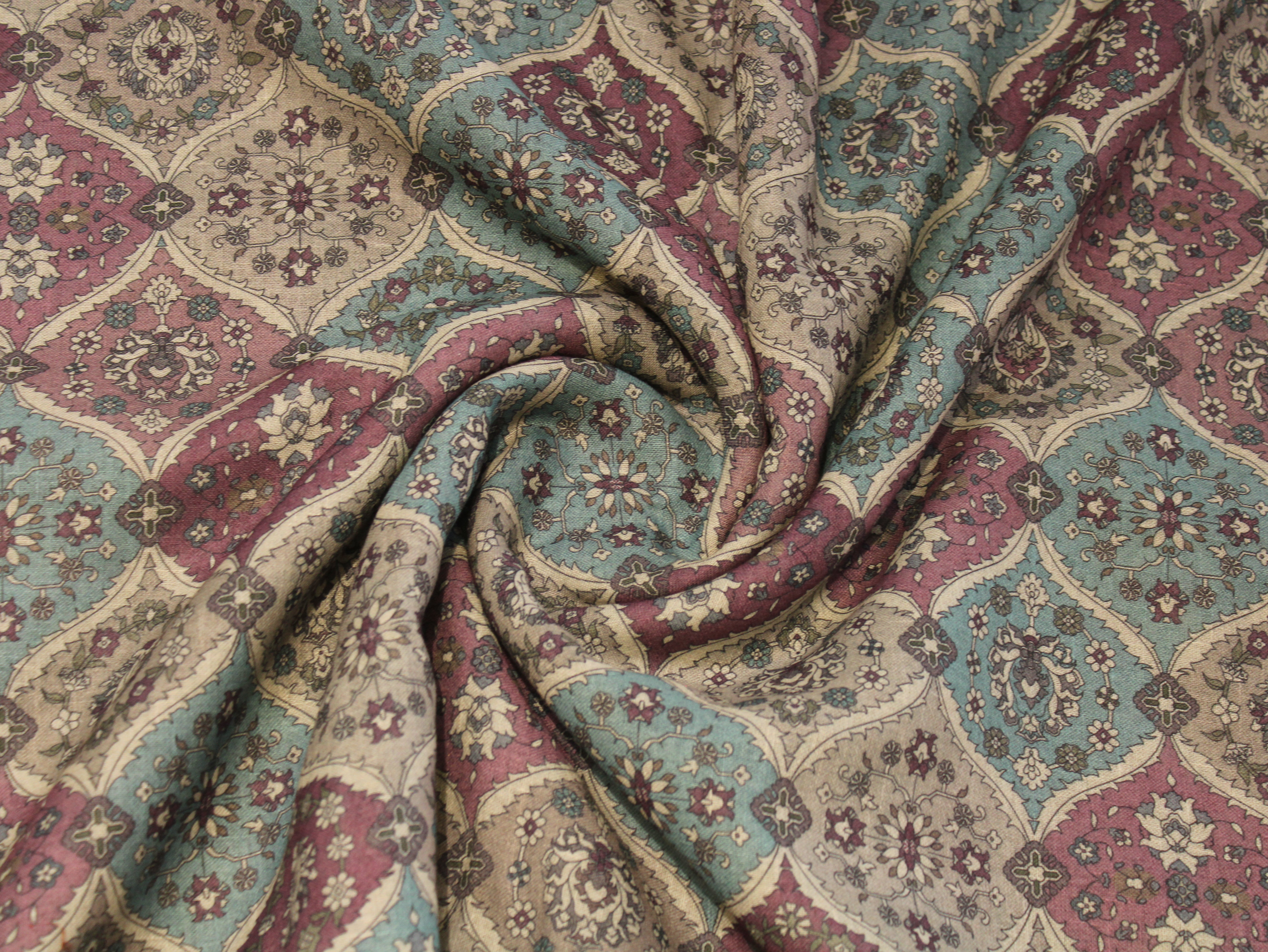 Linen-Textured Slub Cotton Digital Printed Fabric