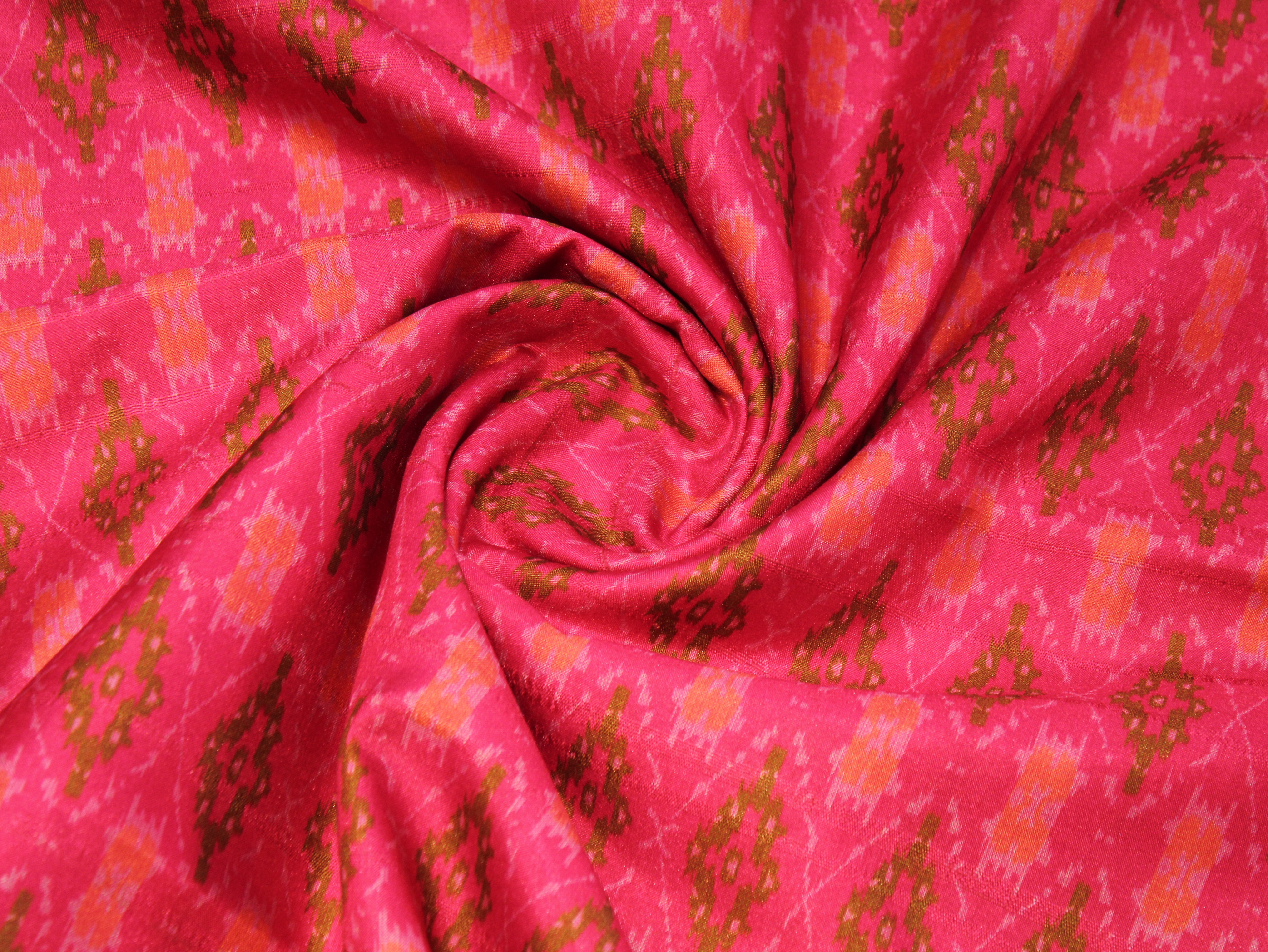 Art Matka Slub Texture Ikat Print Fabric