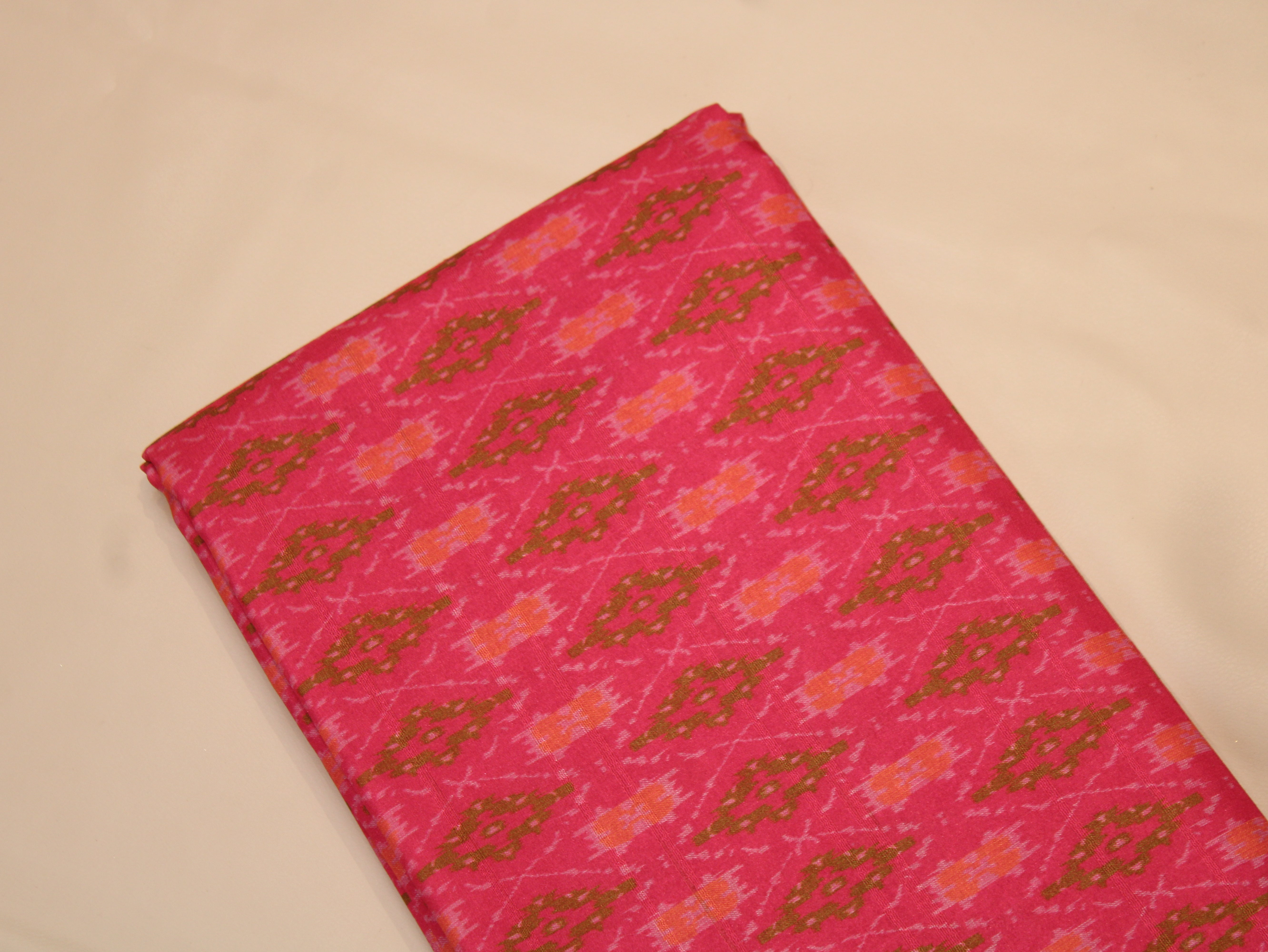 Art Matka Slub Texture Ikat Print Fabric