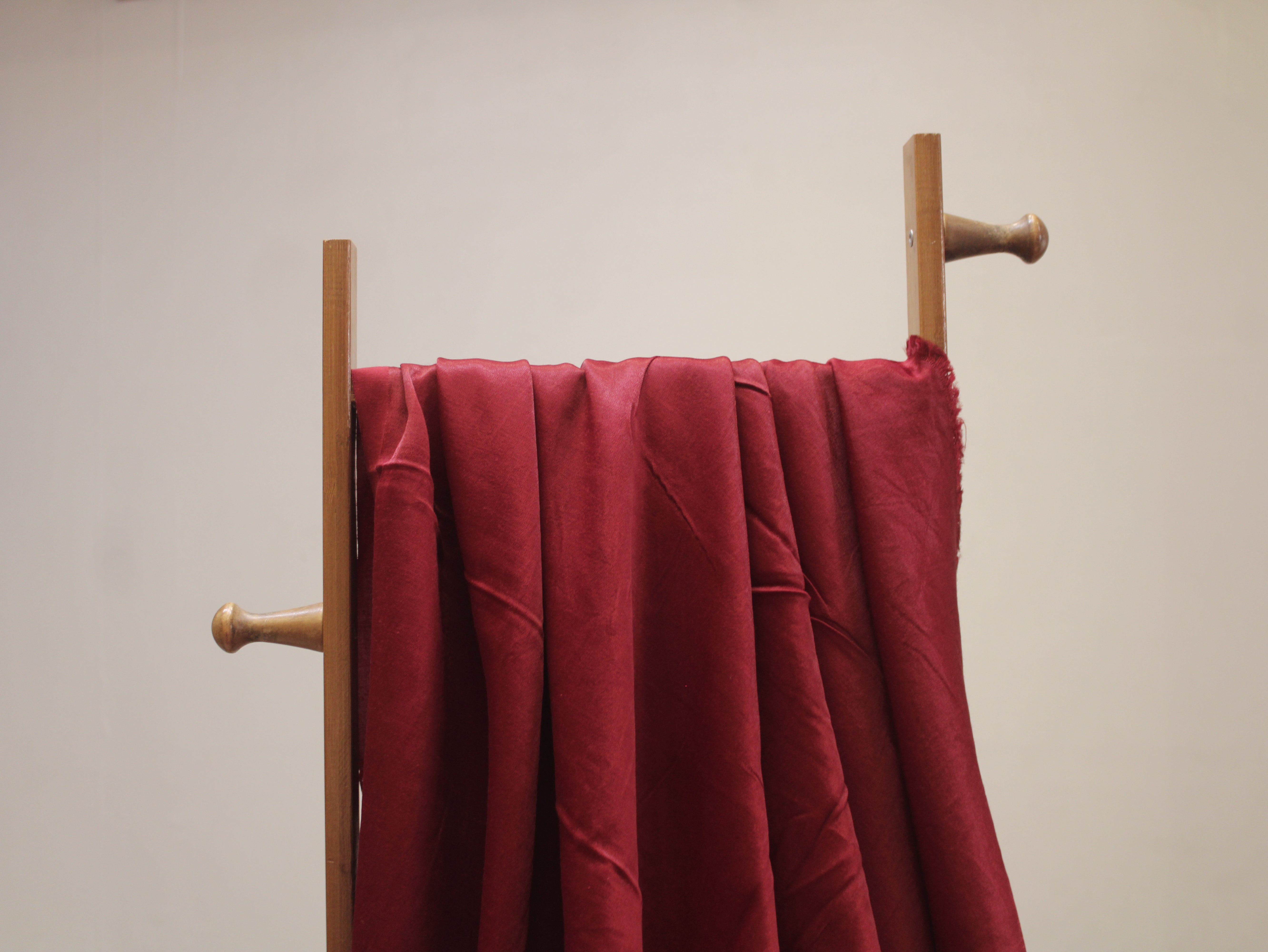 Gaji Mashru Silk Look Plain Dyed Fabric - Silk Maroon
