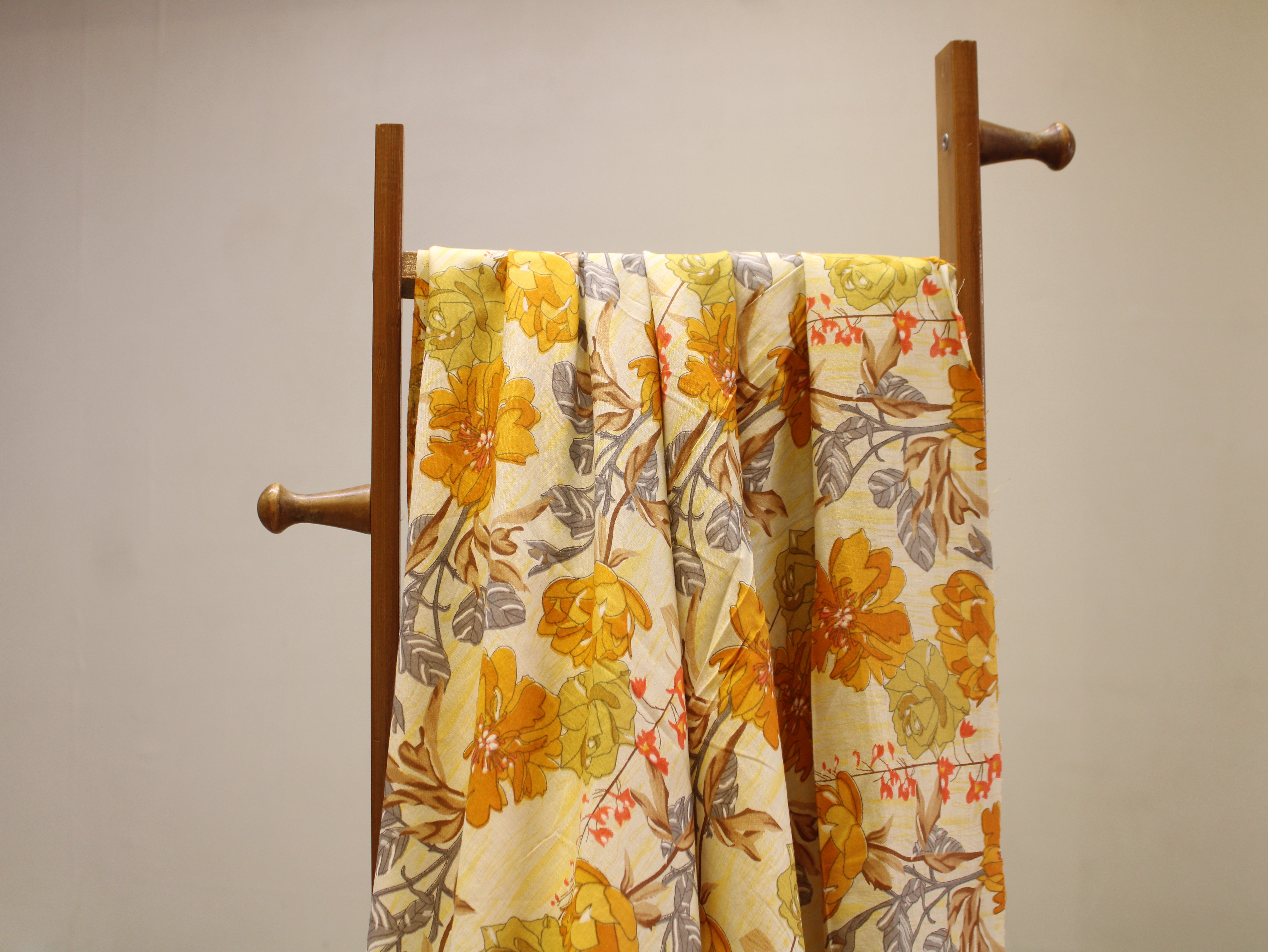 Pure Cotton Cambric Printed Fabric | 44 Inch | 60×60 Count | Yellow