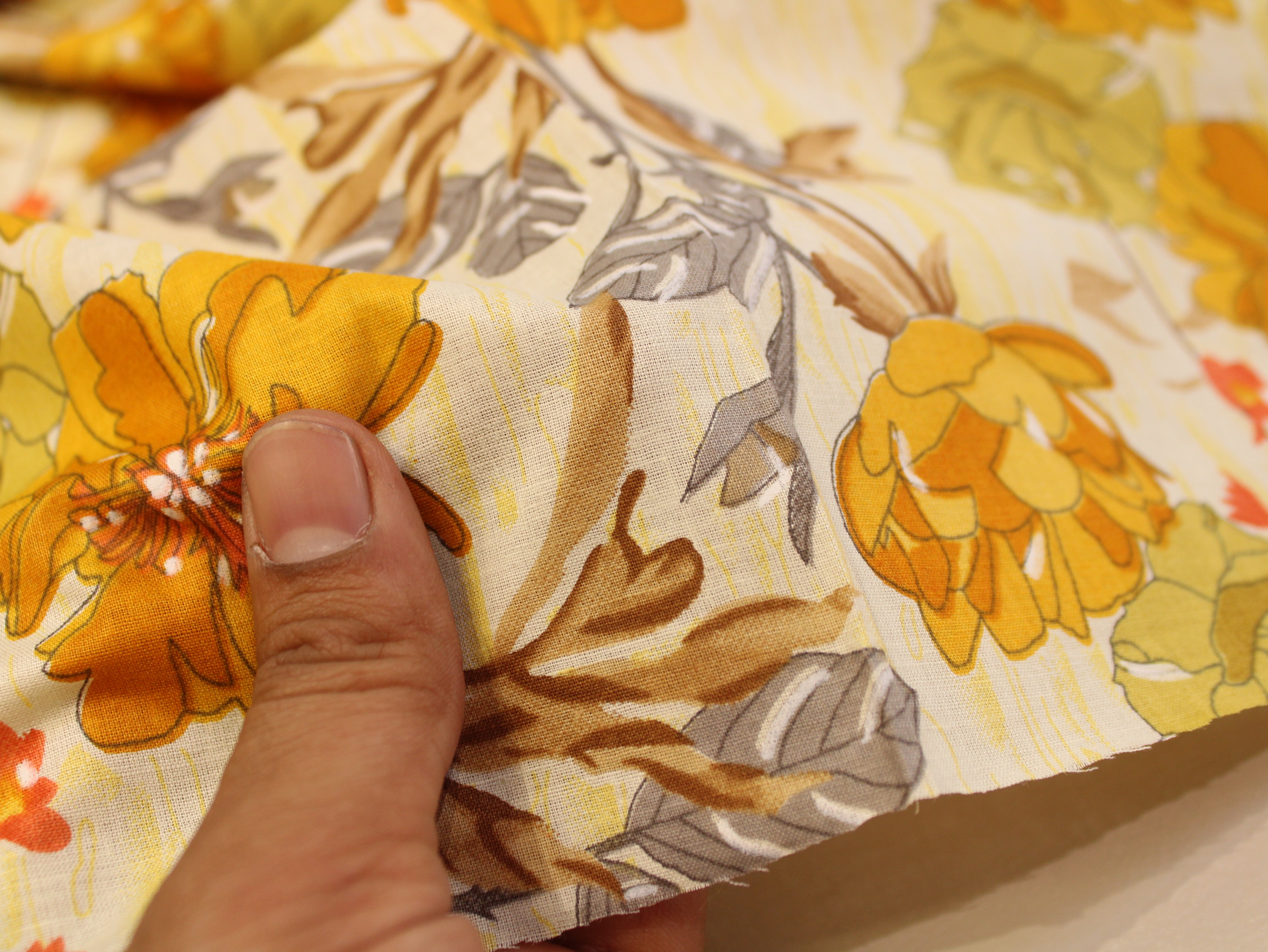 Pure Cotton Cambric Printed Fabric | 44 Inch | 60×60 Count | Yellow