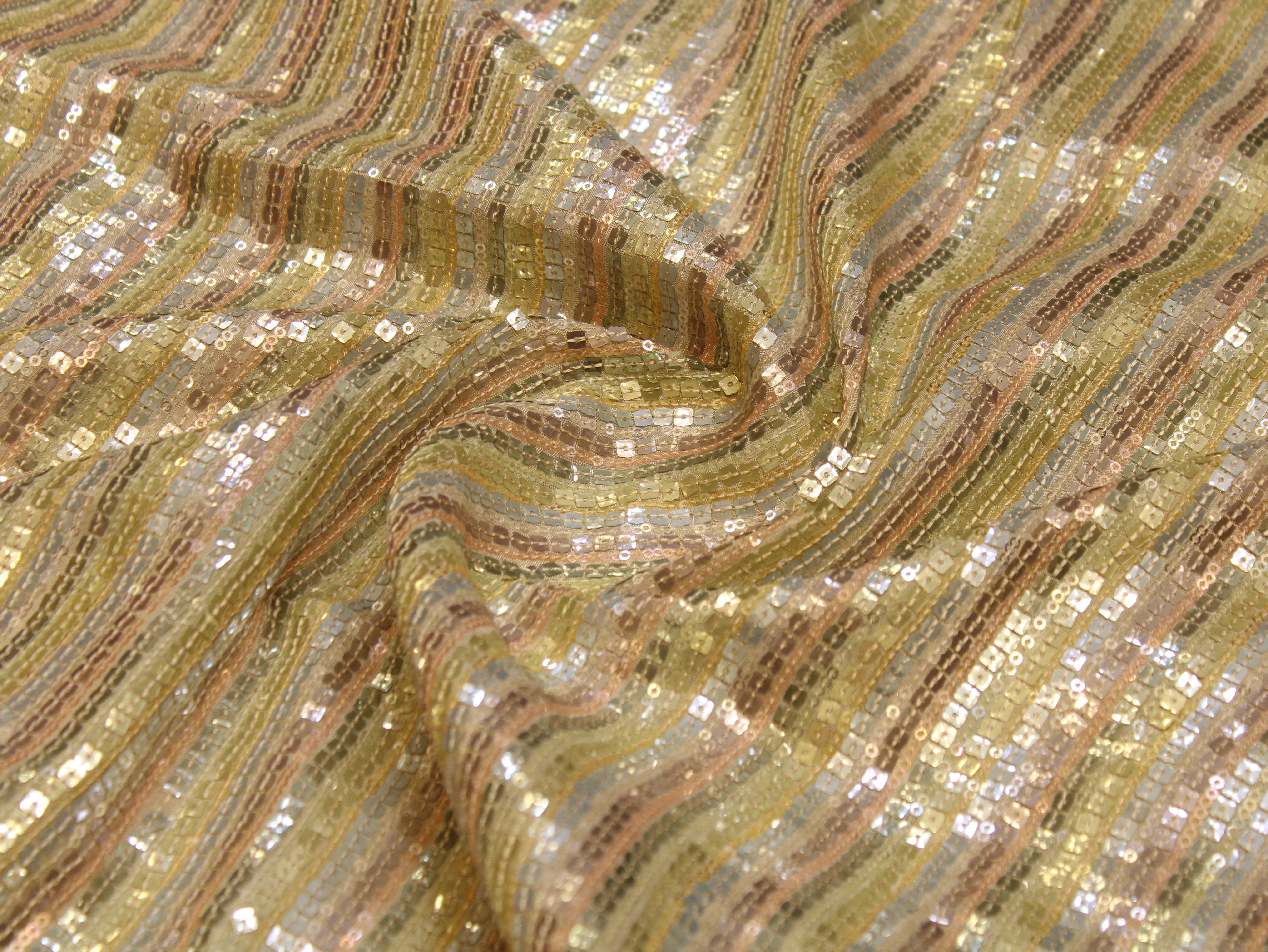 Tissue Fabric — Pastel Multi-Shade | Allover Glitter Sequin Work