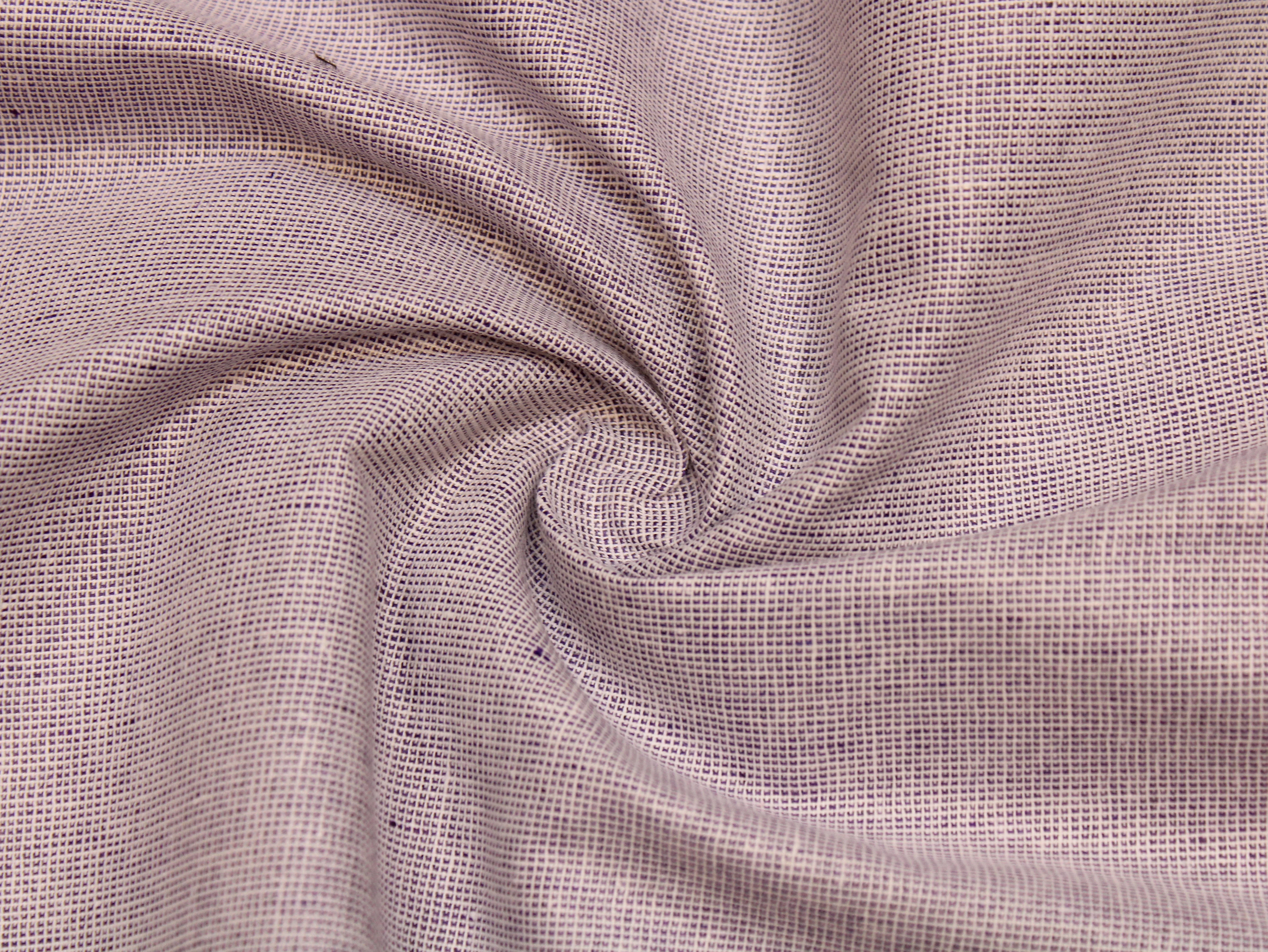 Pure Cotton Handloom Woven Fabric — Light purple | Solid Texture | 44 Inch