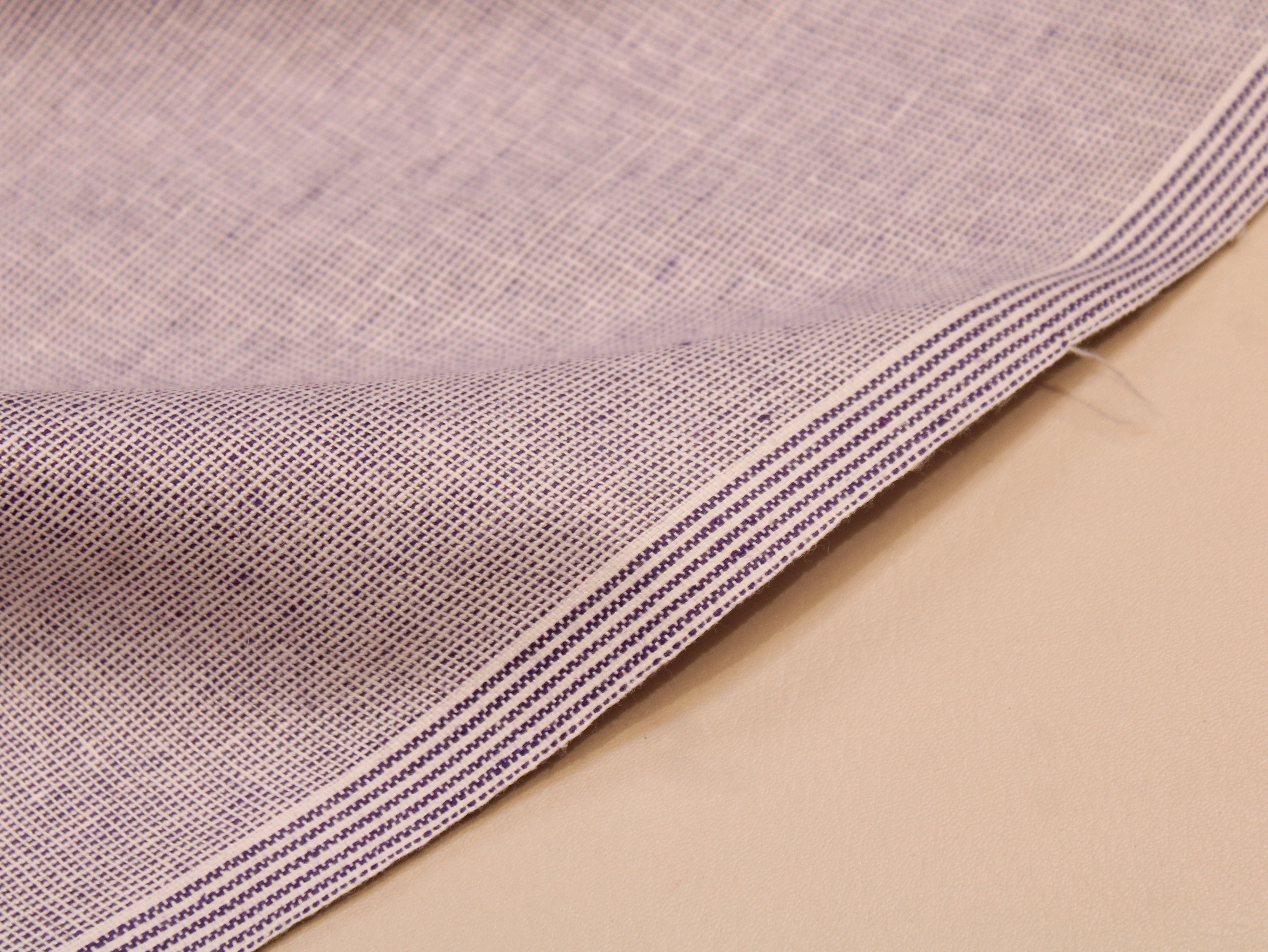 Pure Cotton Handloom Woven Fabric — Light purple | Solid Texture | 44 Inch