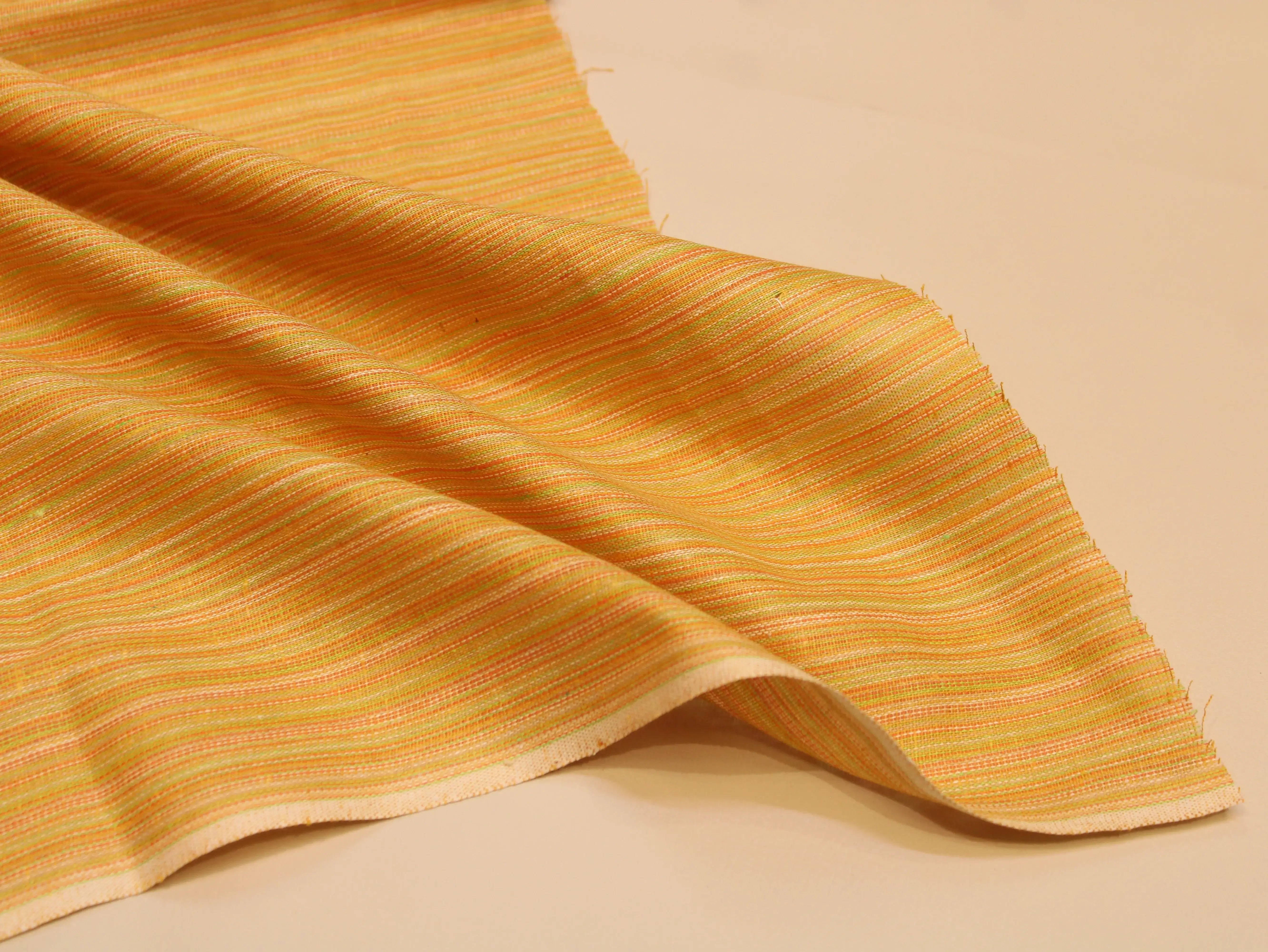 Pure Cotton Handloom Woven Fabric — Mustard | Solid | 44 Inch