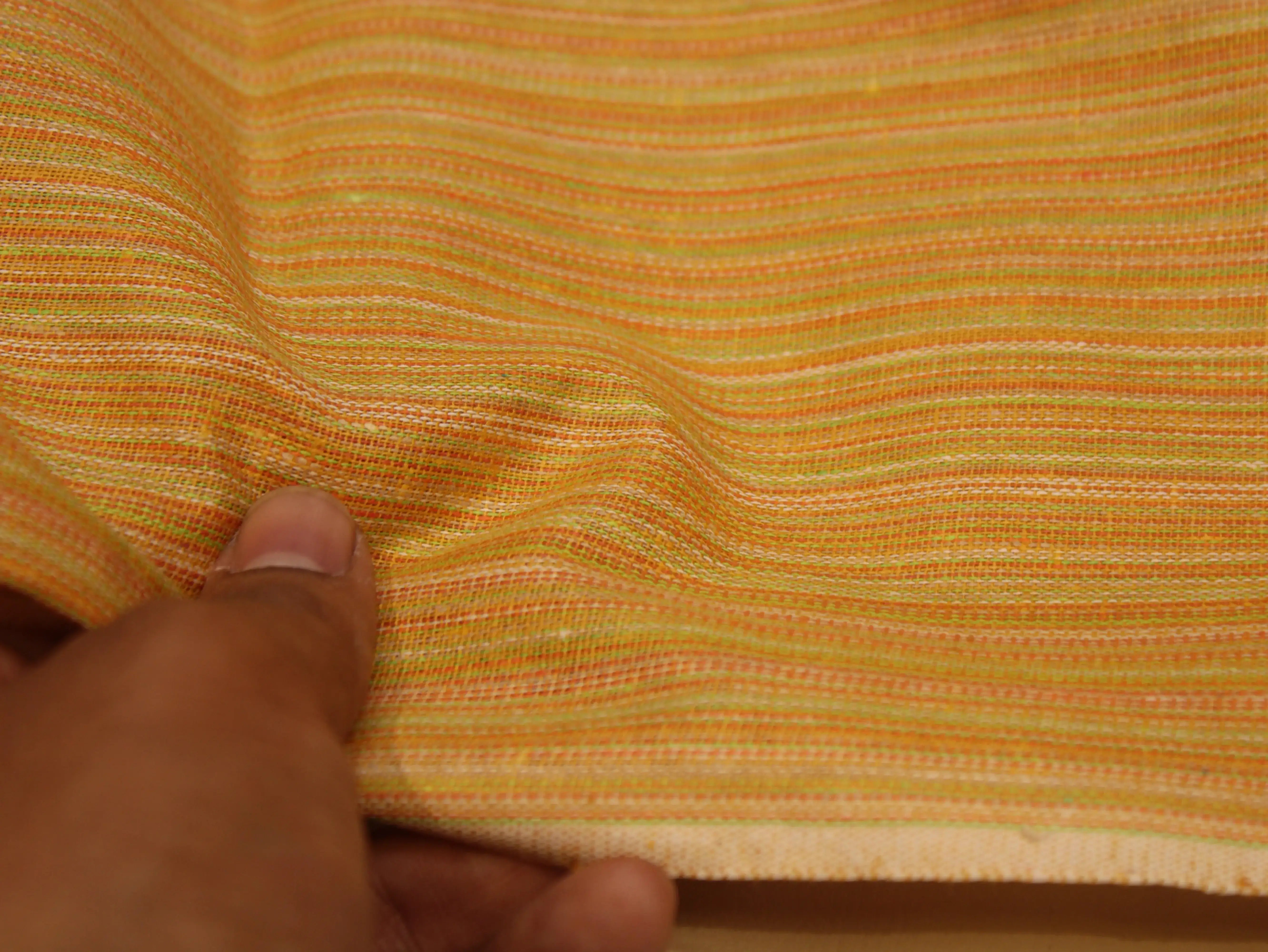 Pure Cotton Handloom Woven Fabric — Mustard | Solid | 44 Inch