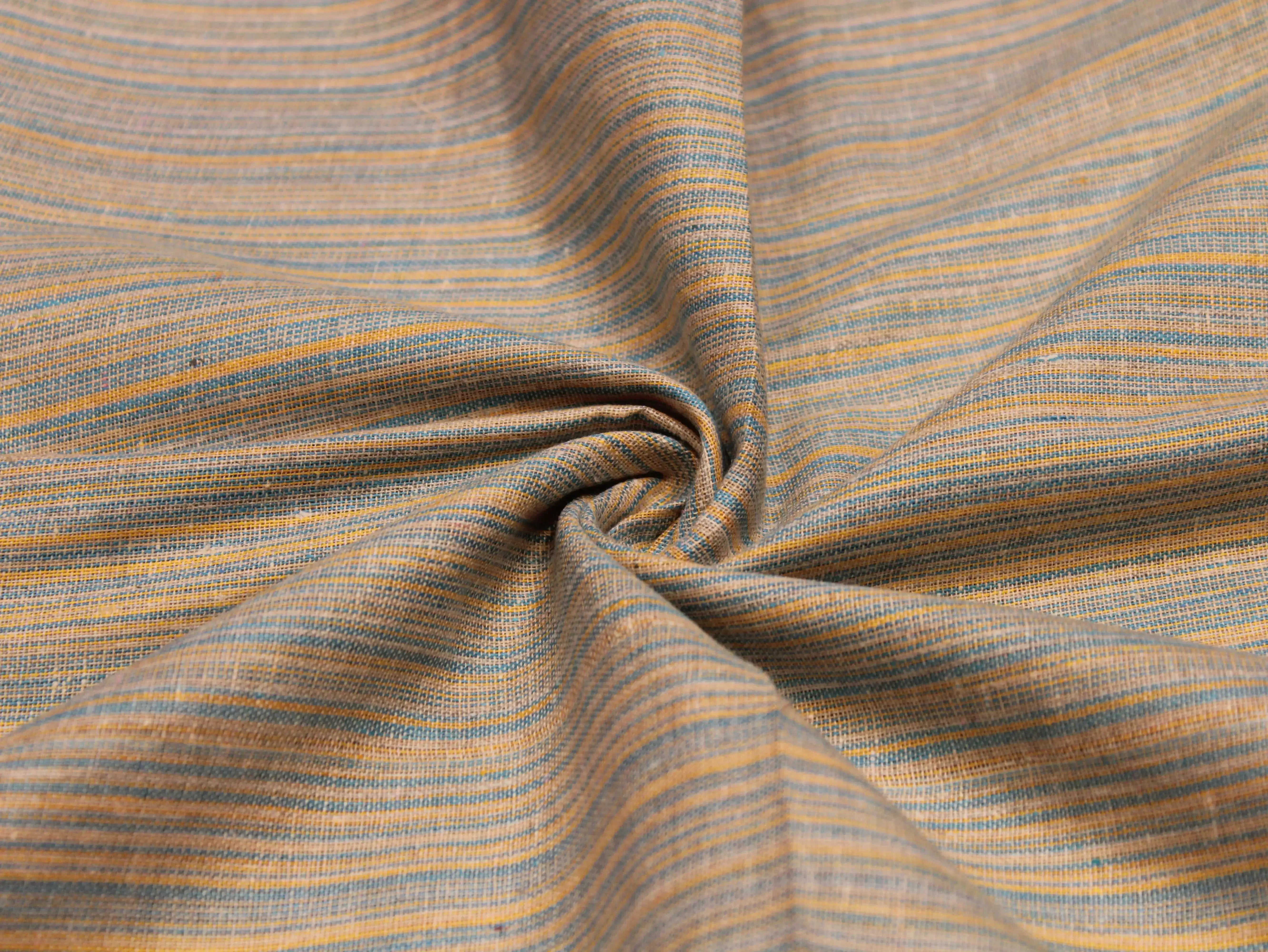 Pure Cotton Handloom Woven Fabric — Pastel Blue | Solid | 44 Inch