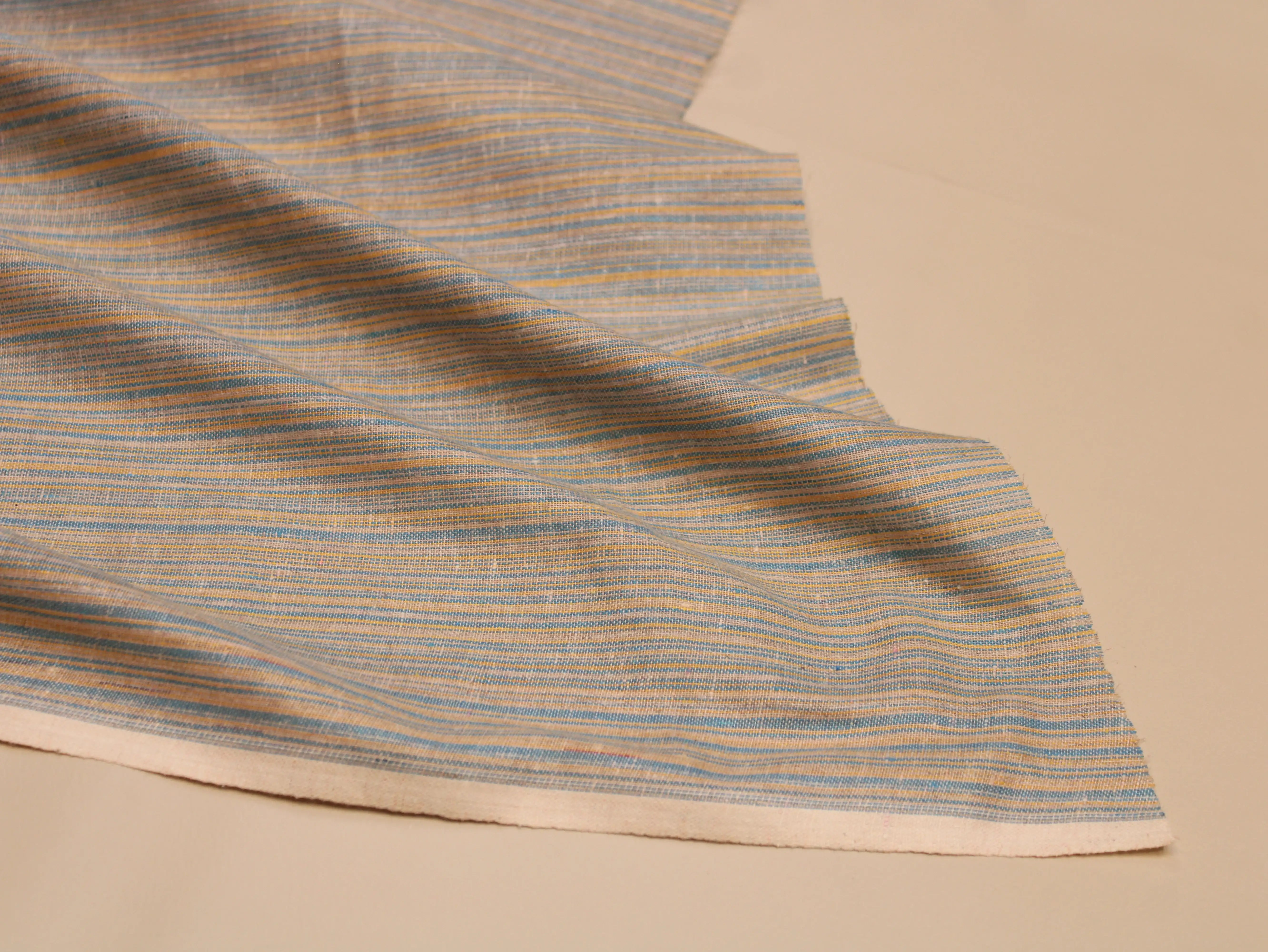 Pure Cotton Handloom Woven Fabric — Pastel Blue | Solid | 44 Inch