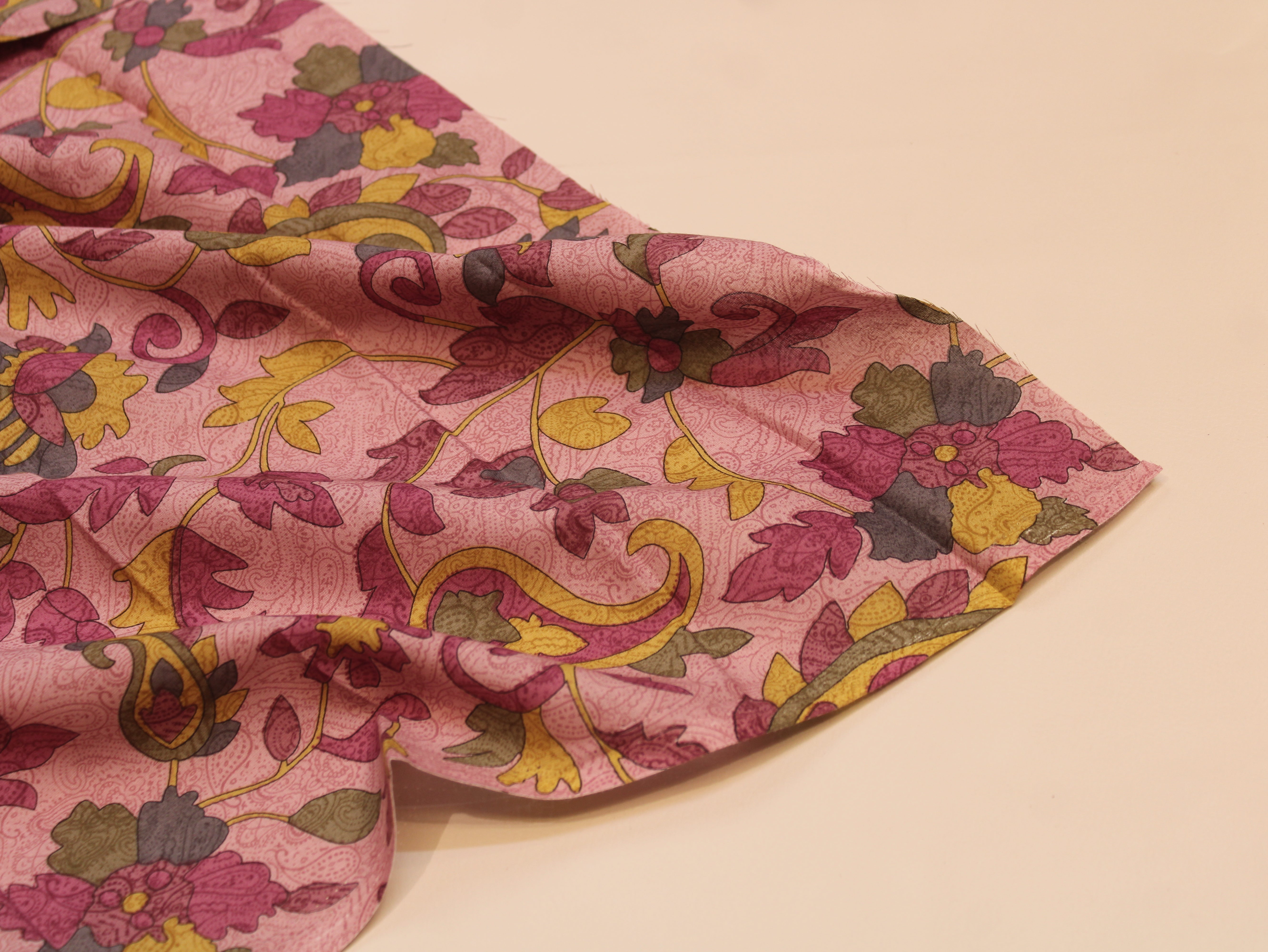 Pure Cotton Printed Fabric — Onion Floral | 44 Inch