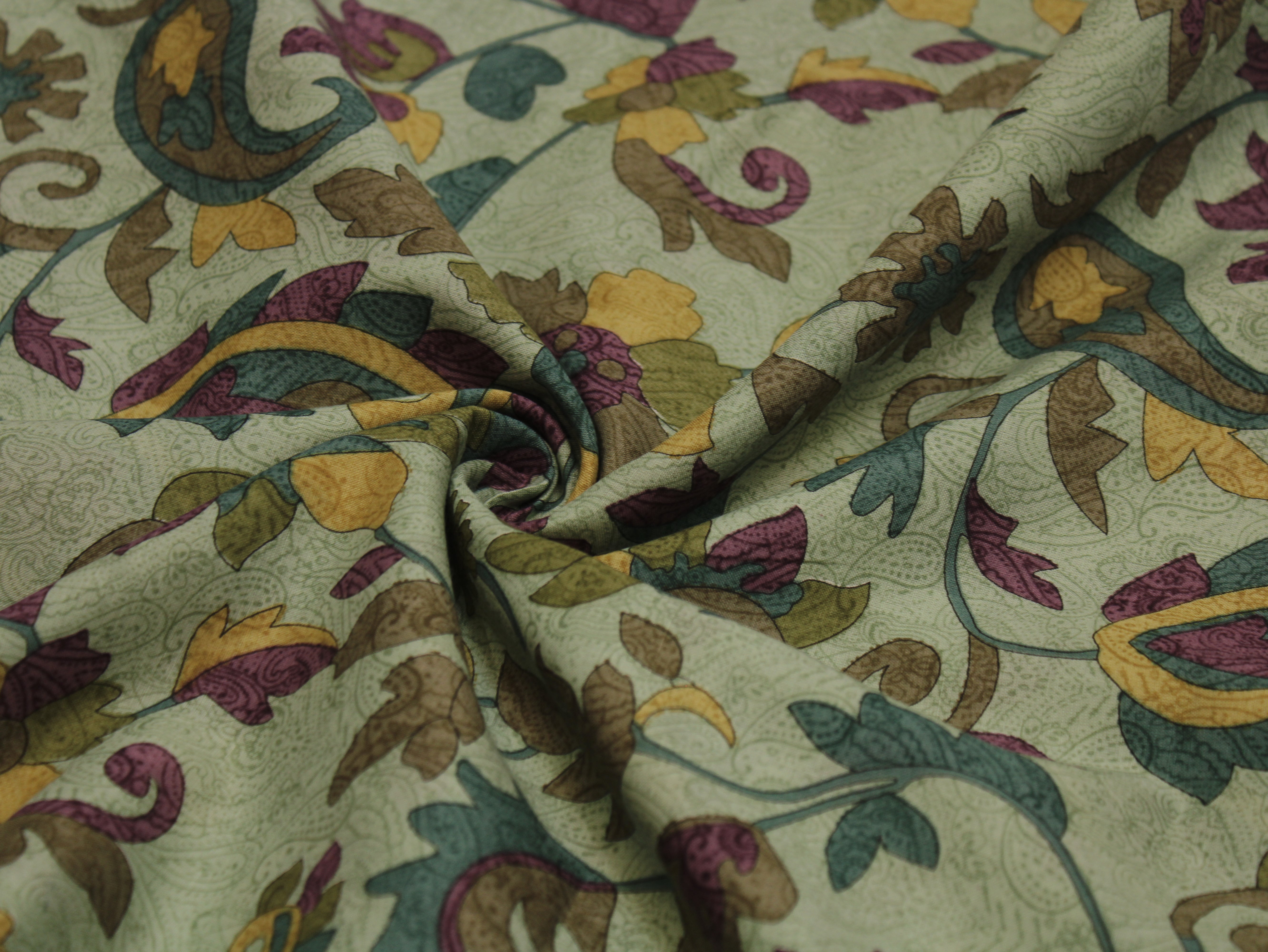 Pure Cotton Printed Fabric — Blue Floral | 44 Inch
