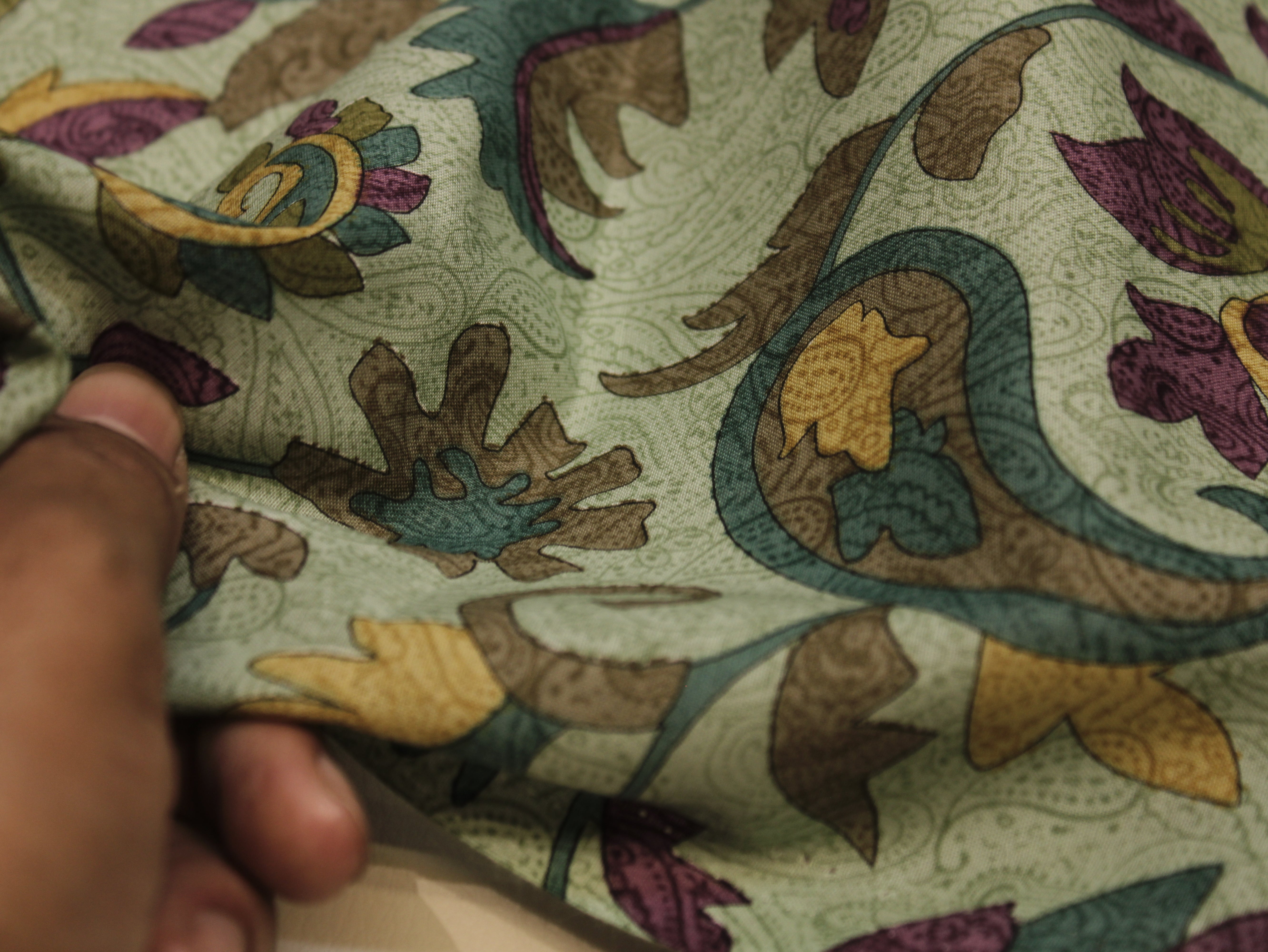 Pure Cotton Printed Fabric — Blue Floral | 44 Inch