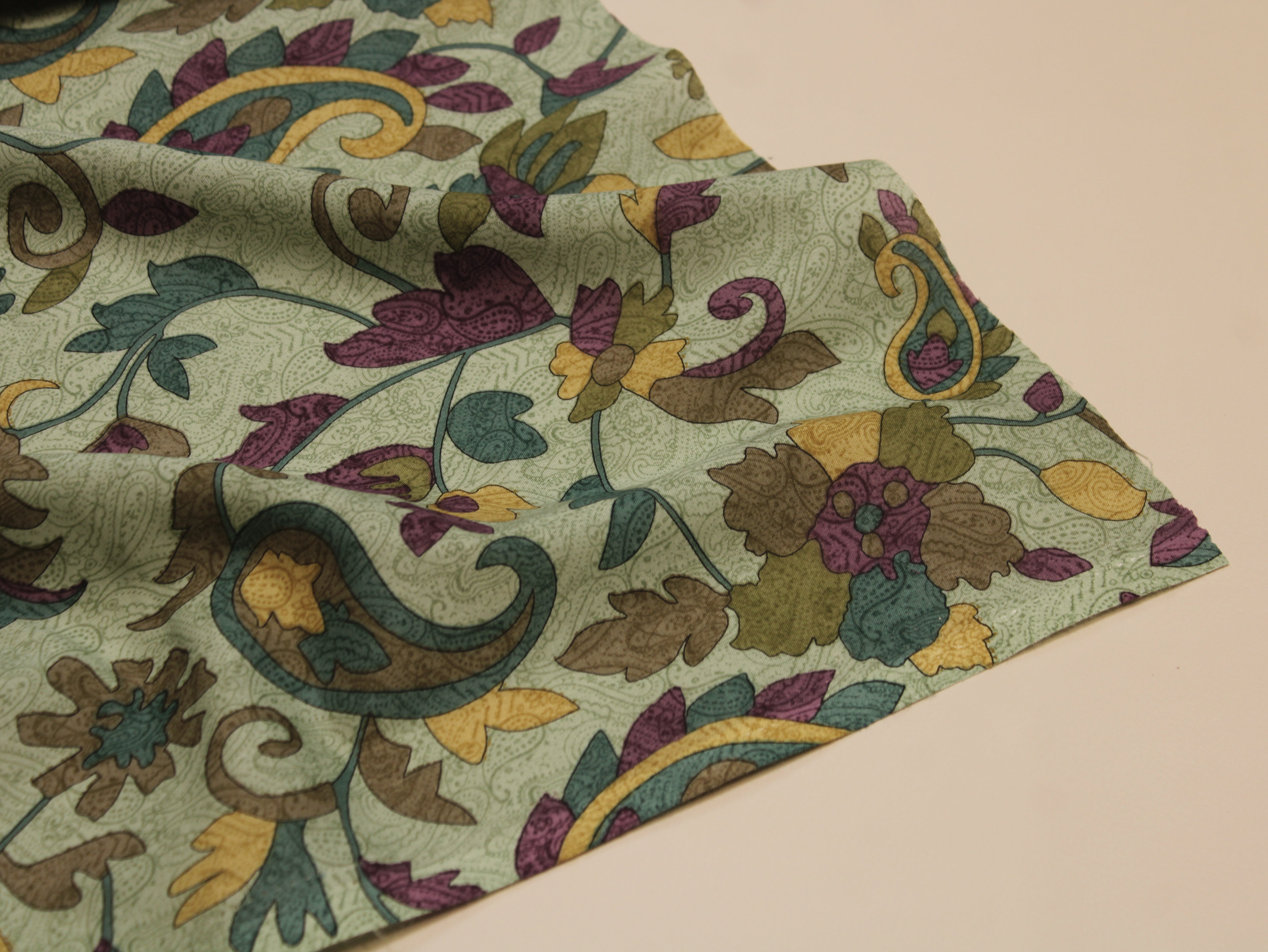 Pure Cotton Printed Fabric — Blue Floral | 44 Inch