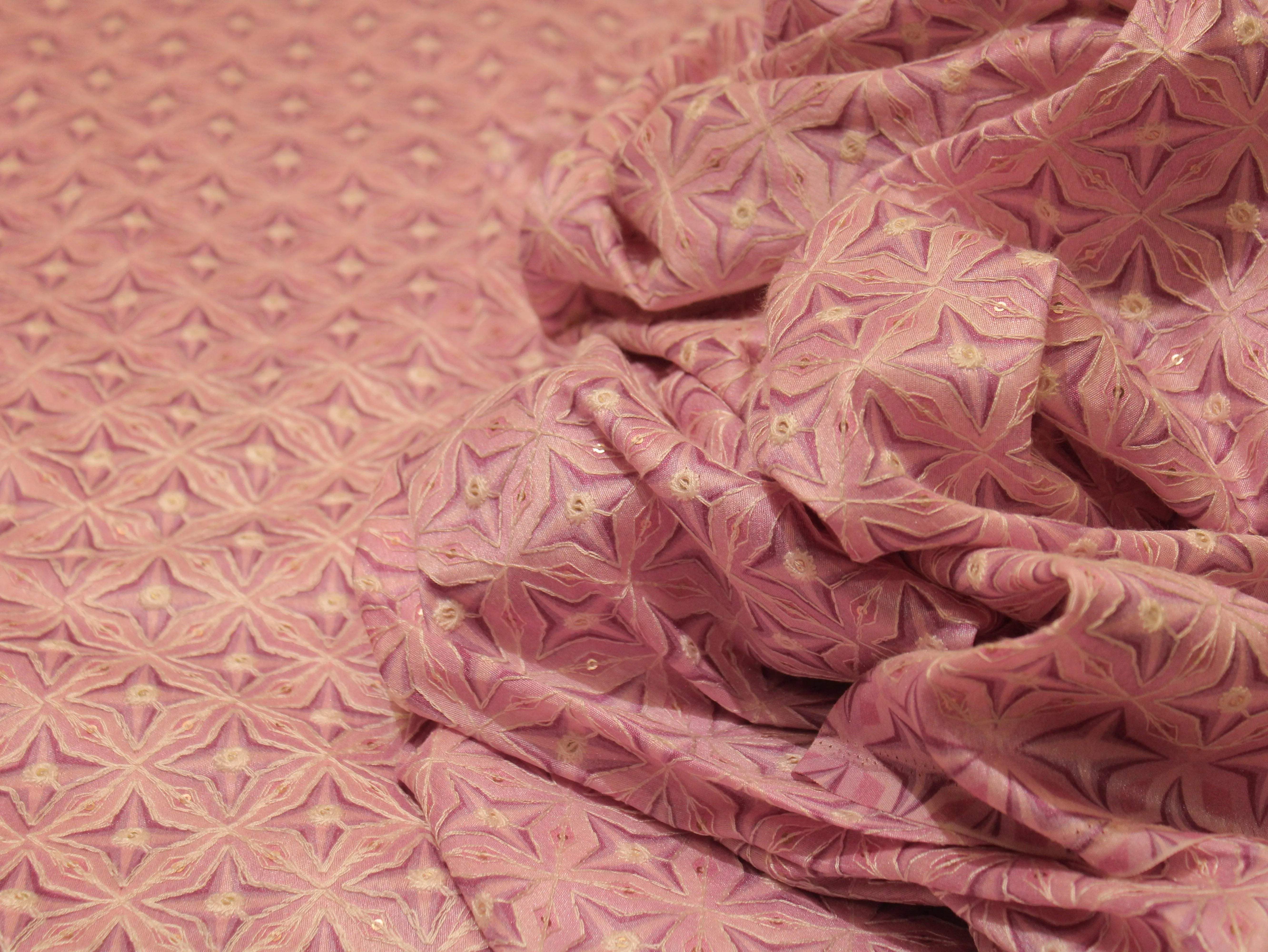 Canvas : Silk Digital Print Fabric - Lavender Pink - M'Foks