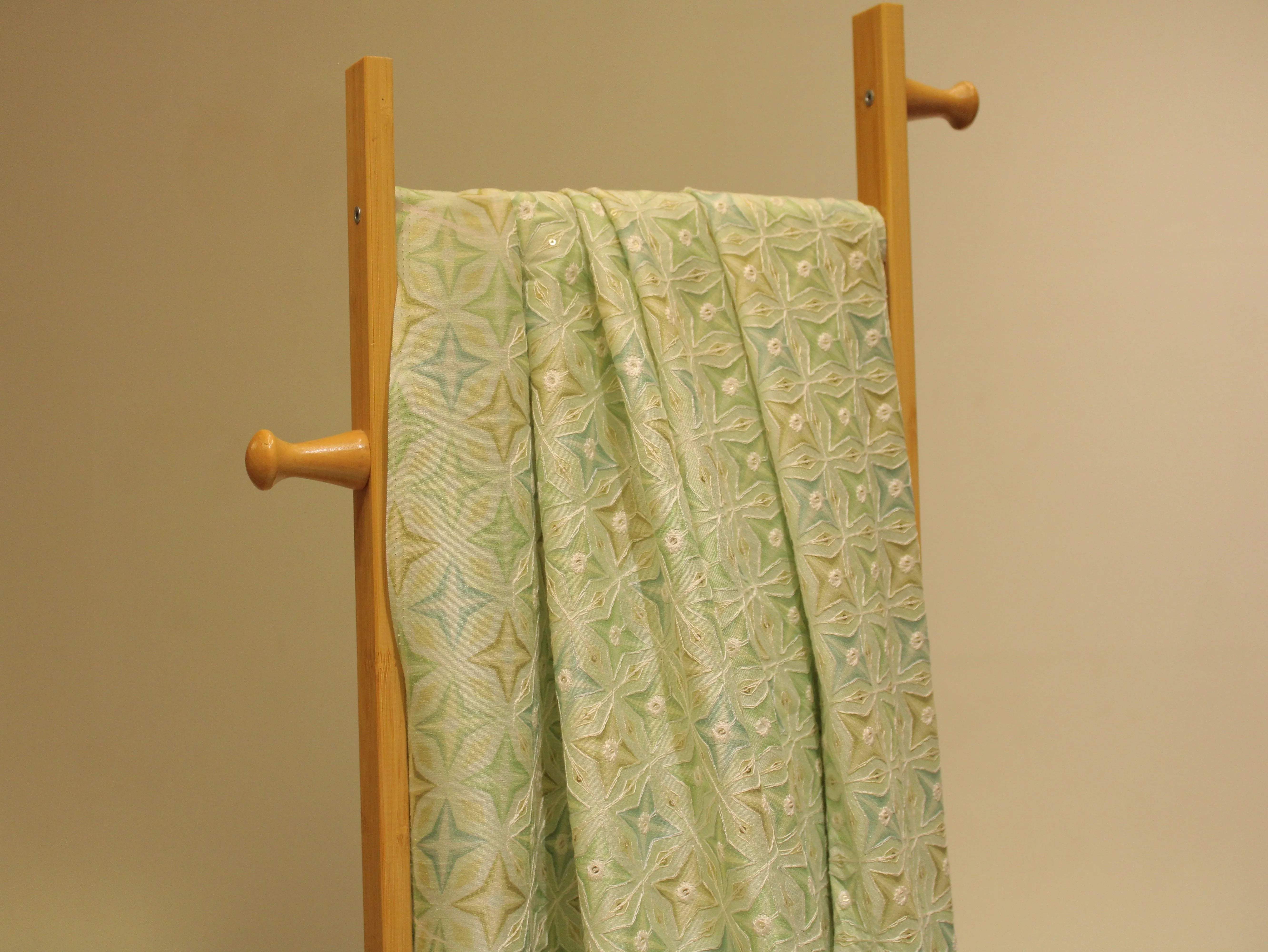 Canvas : Silk Digital Print Fabric - Lime Green - M'Foks