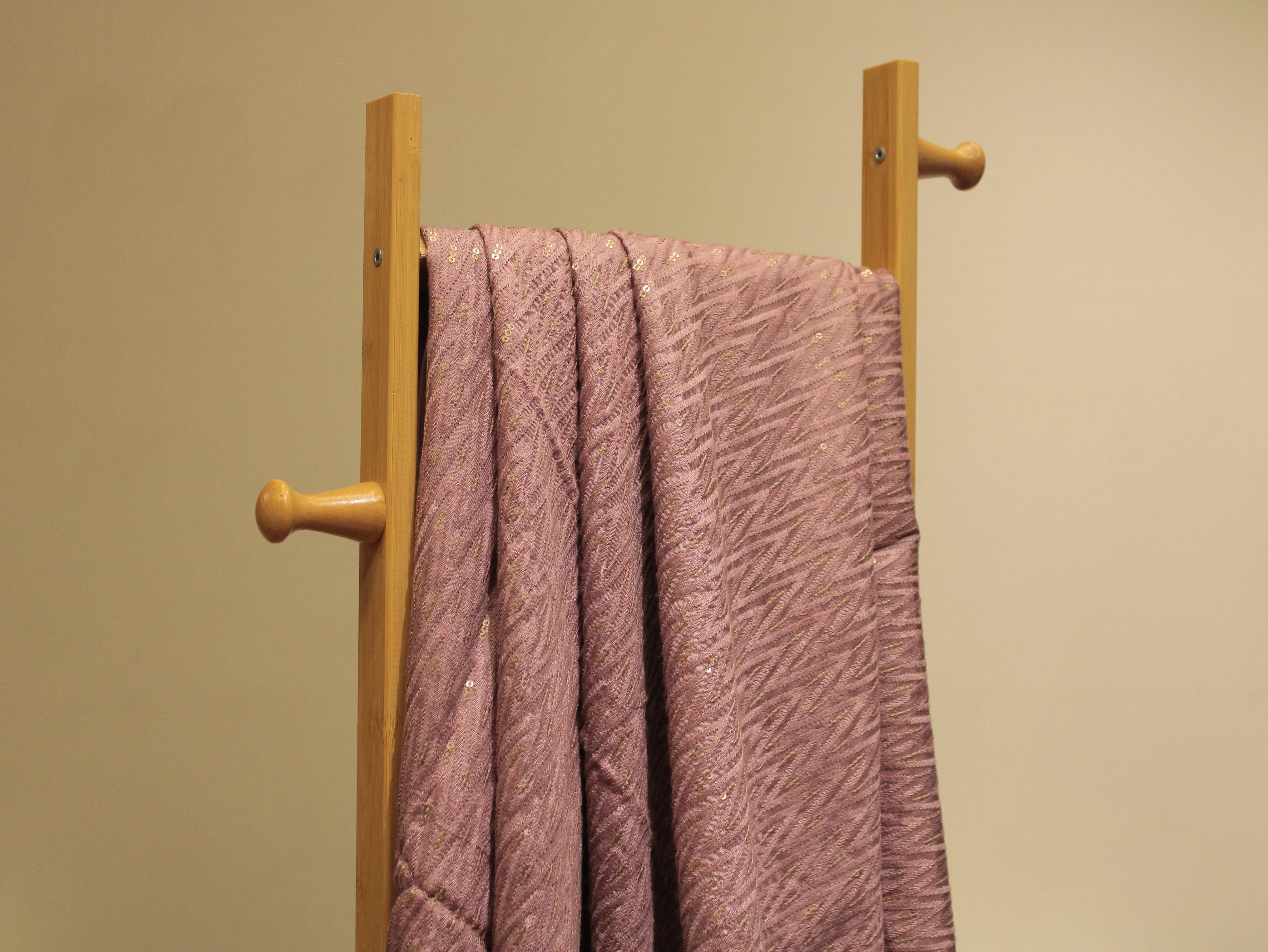 Upada Silk : Micro Thread & Sequin Work Fabric - Onion
