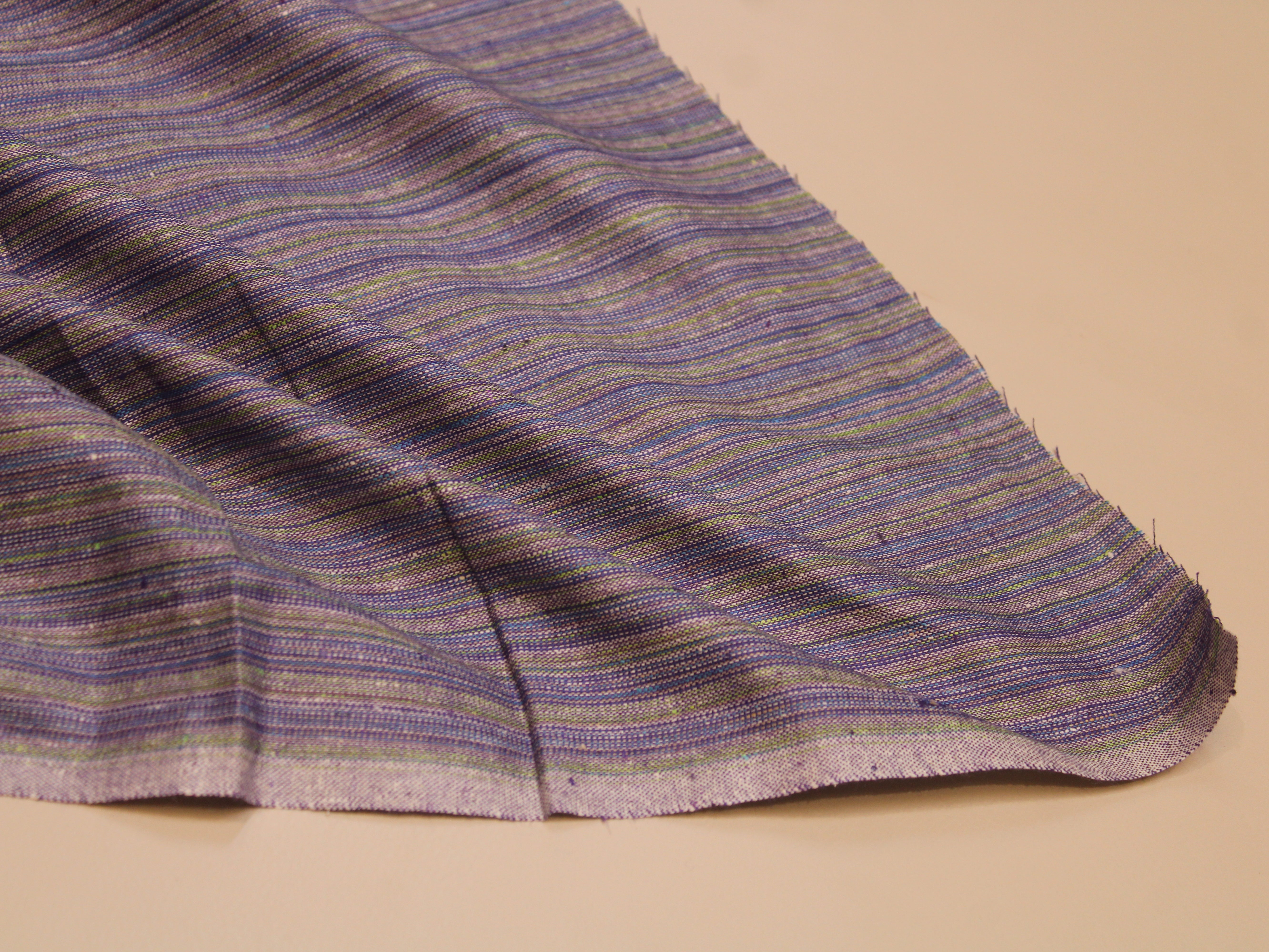 Pure Cotton Handloom Woven Fabric — Dusty Violet | Stripe | 44 Inch