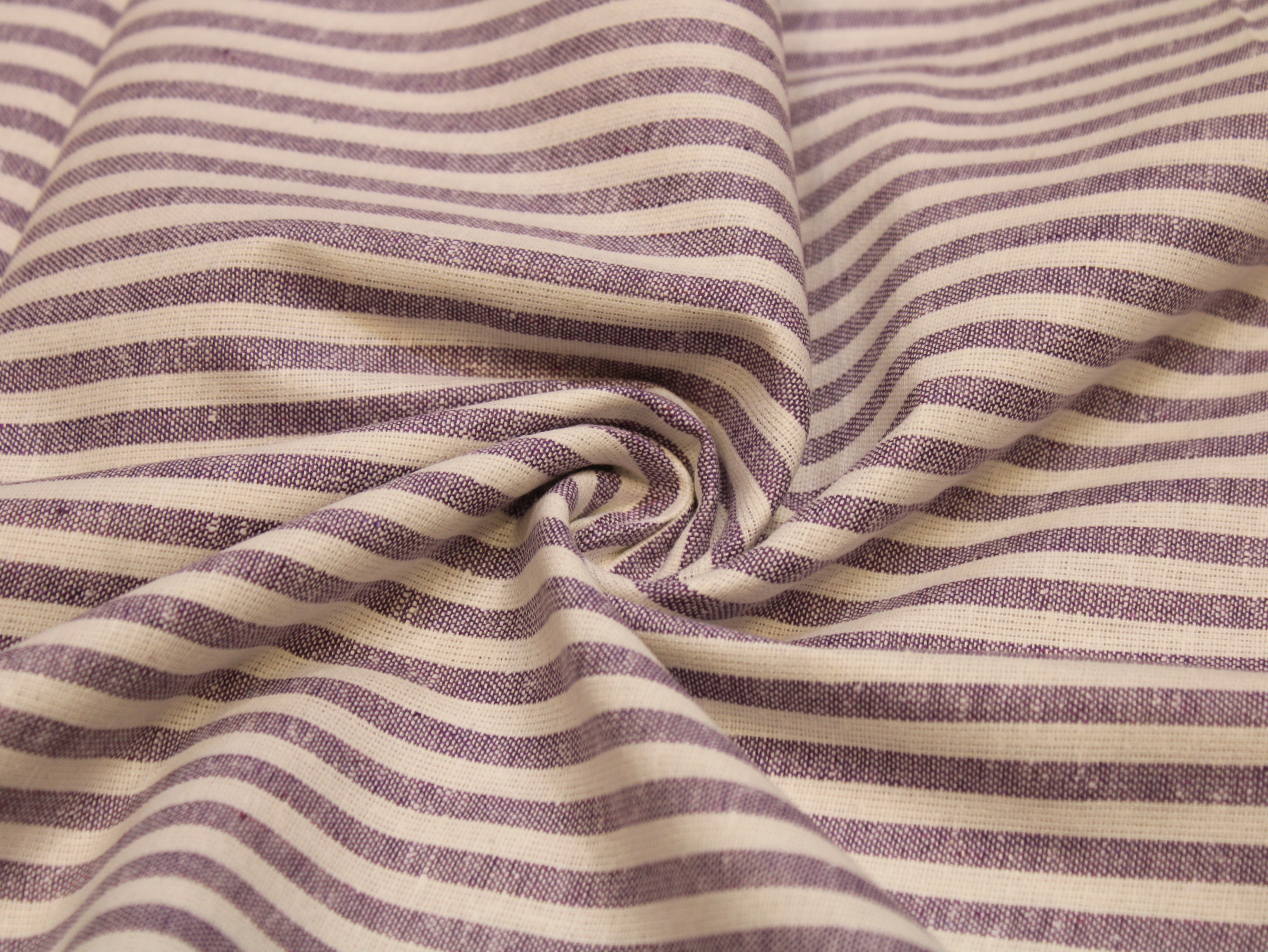 Pure Cotton Handloom Woven Fabric — Light Purple | Stripe | 44 Inch