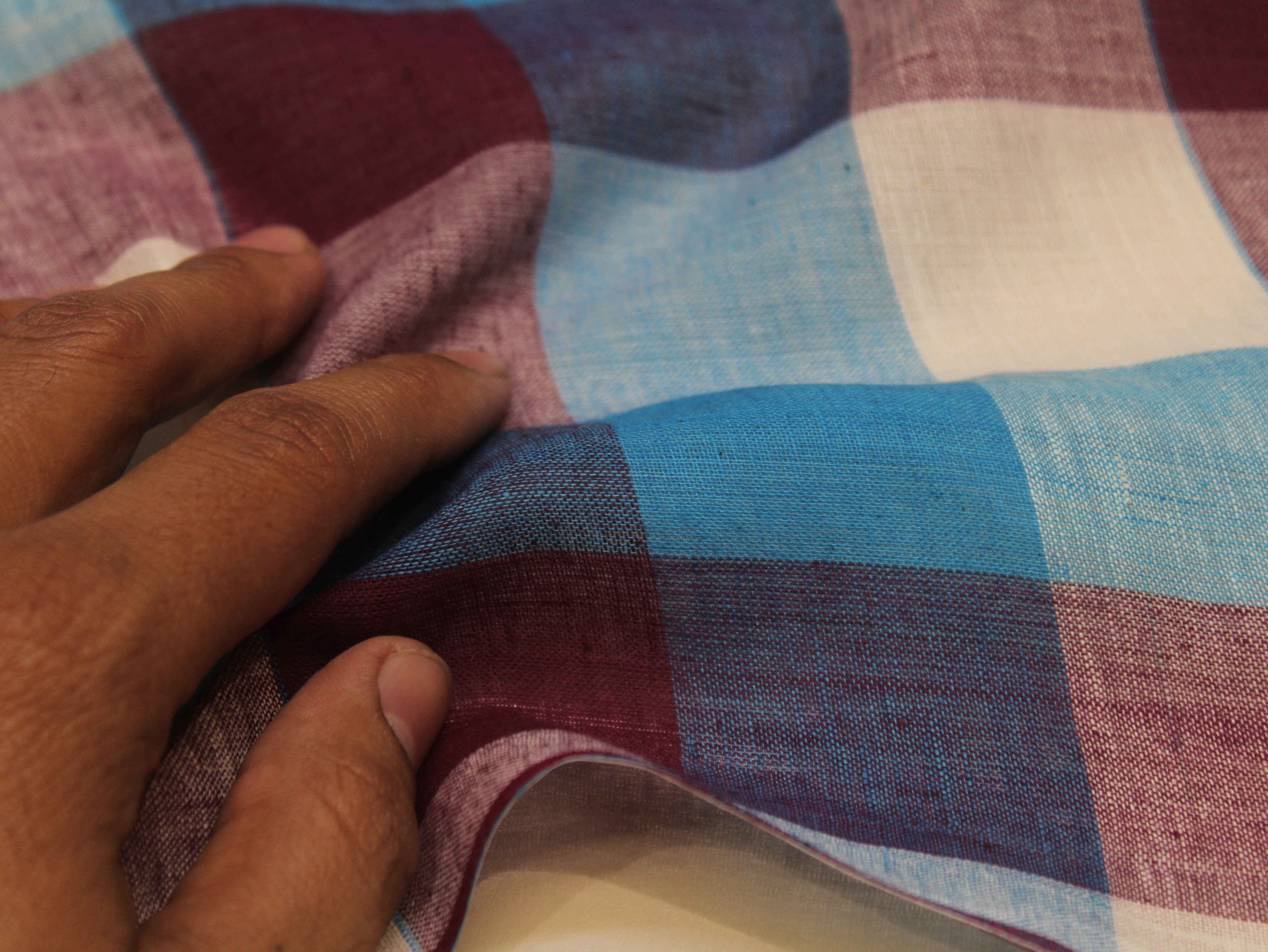Pure Cotton Handloom Multi Checked Fabric 44 Inch | Mfoks