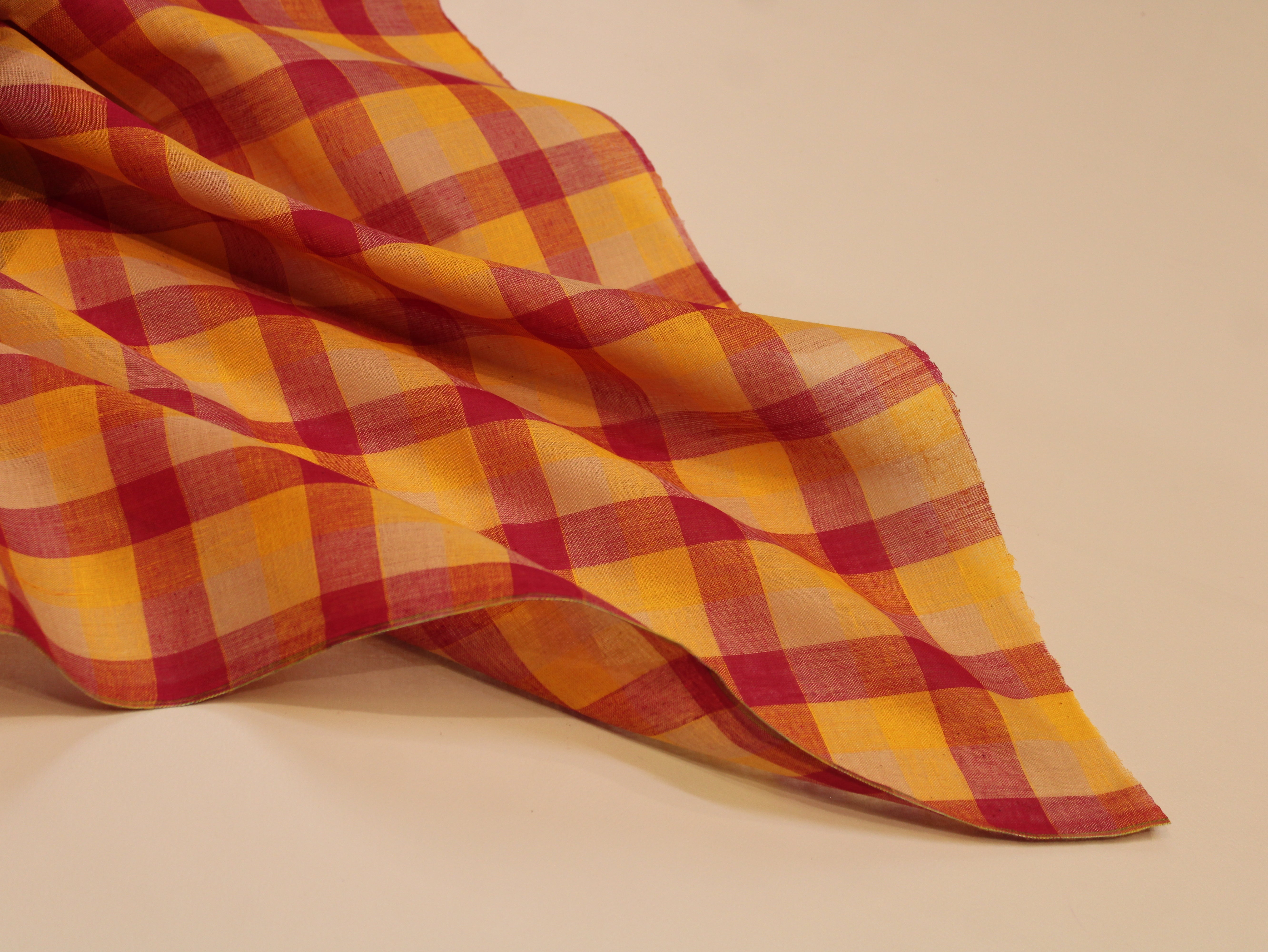 Pure Cotton Handloom Multi Checked Fabric 44 Inch | Mfoks