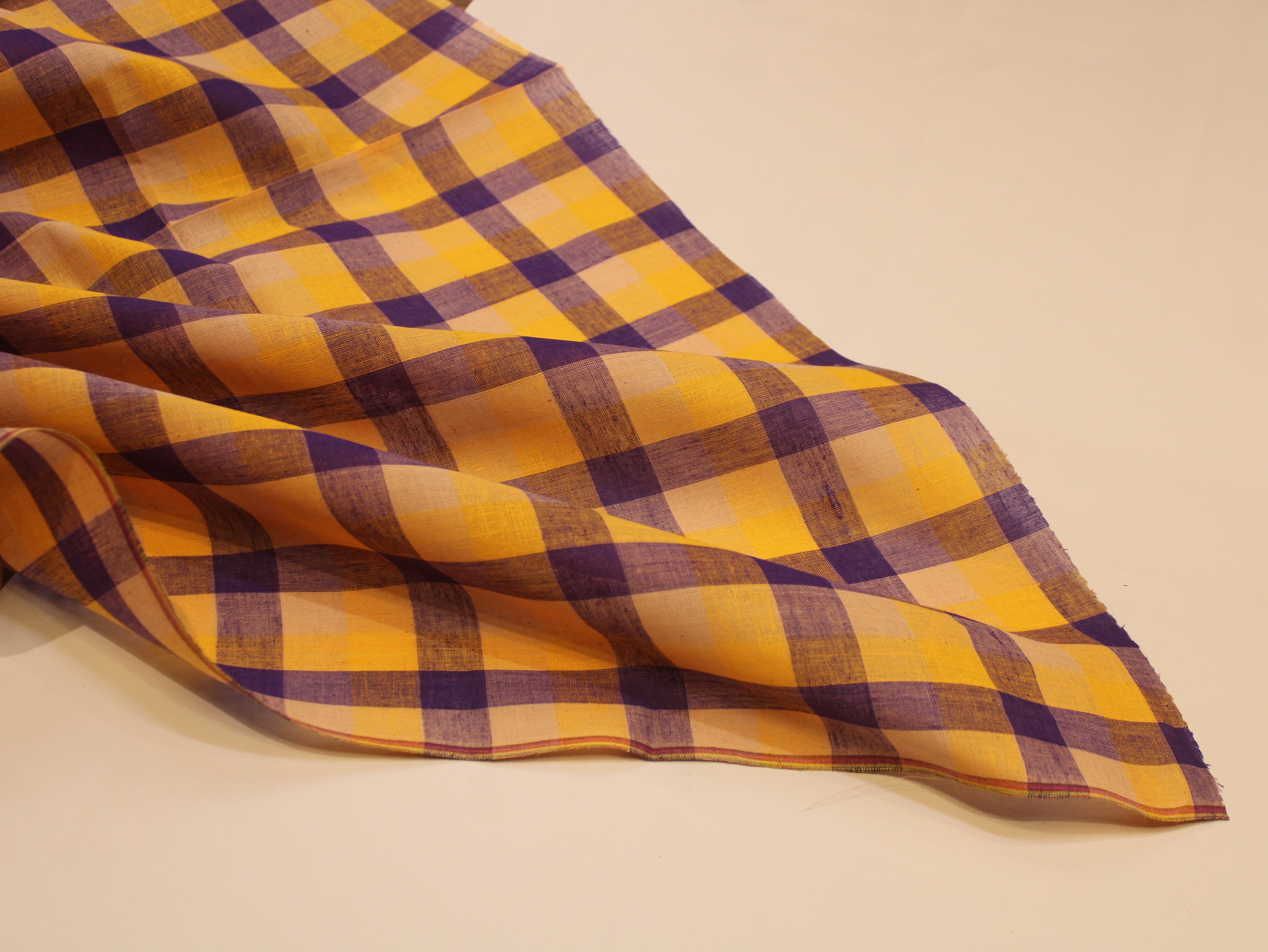 Pure Cotton Handloom Multi Checked Fabric 44 Inch | Mfoks
