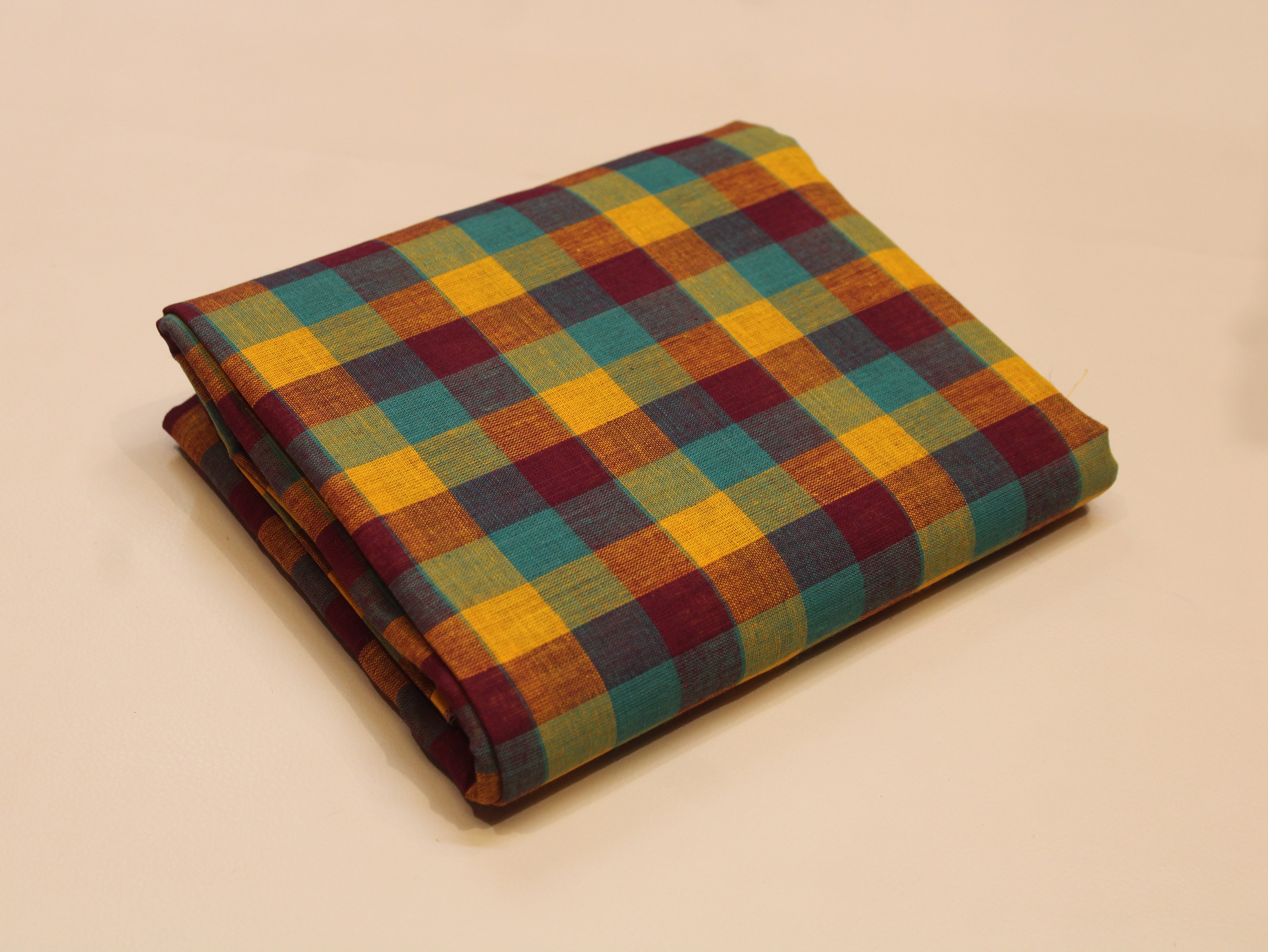 Pure Cotton Handloom Multi Checked Fabric 44 Inch | Mfoks