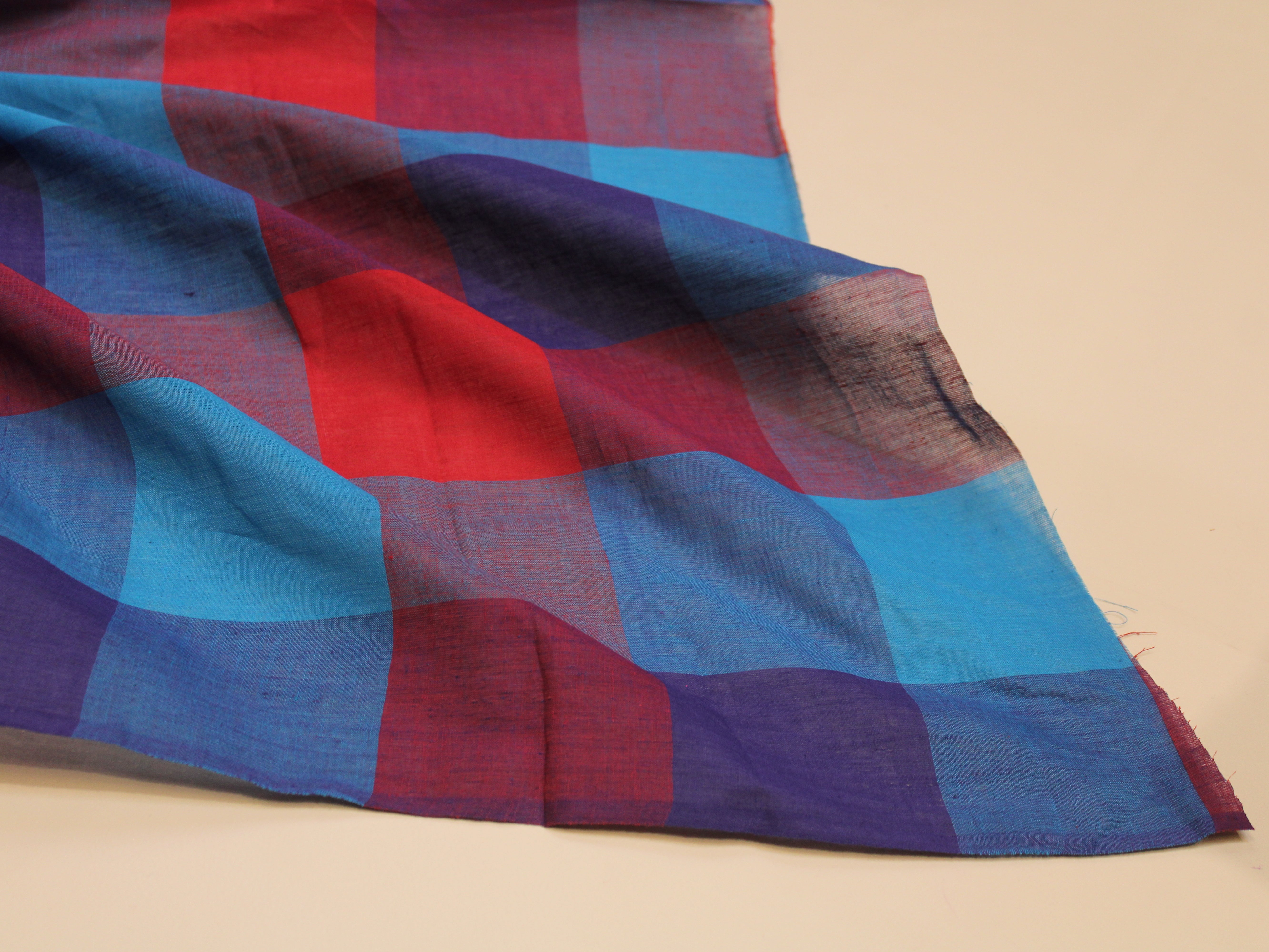 Pure Cotton Handloom Big Multi Checked Fabric 44 Inch (4x4 Checks) – Mfoks