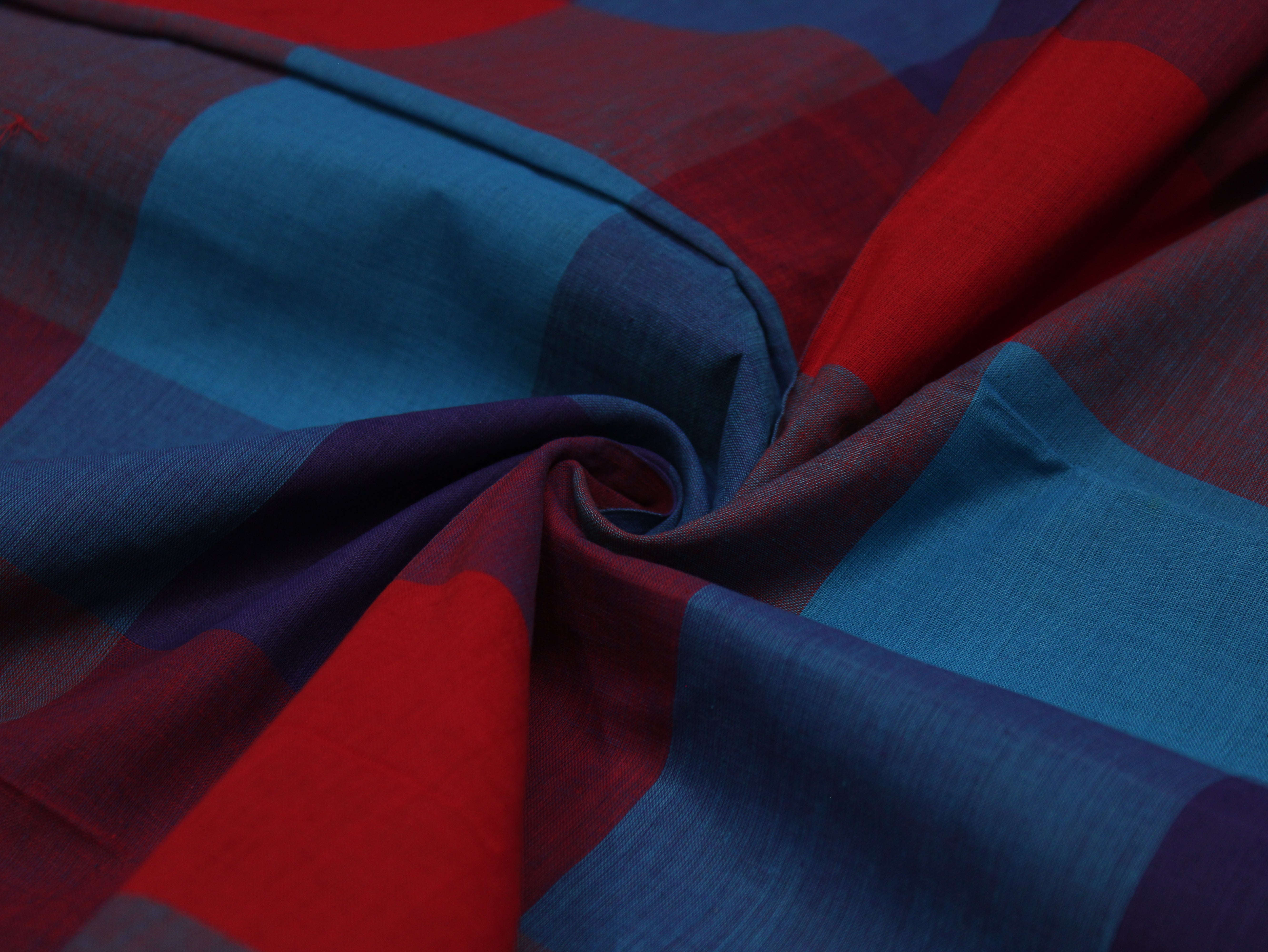 Pure Cotton Handloom Big Multi Checked Fabric 44 Inch (4x4 Checks) – Mfoks